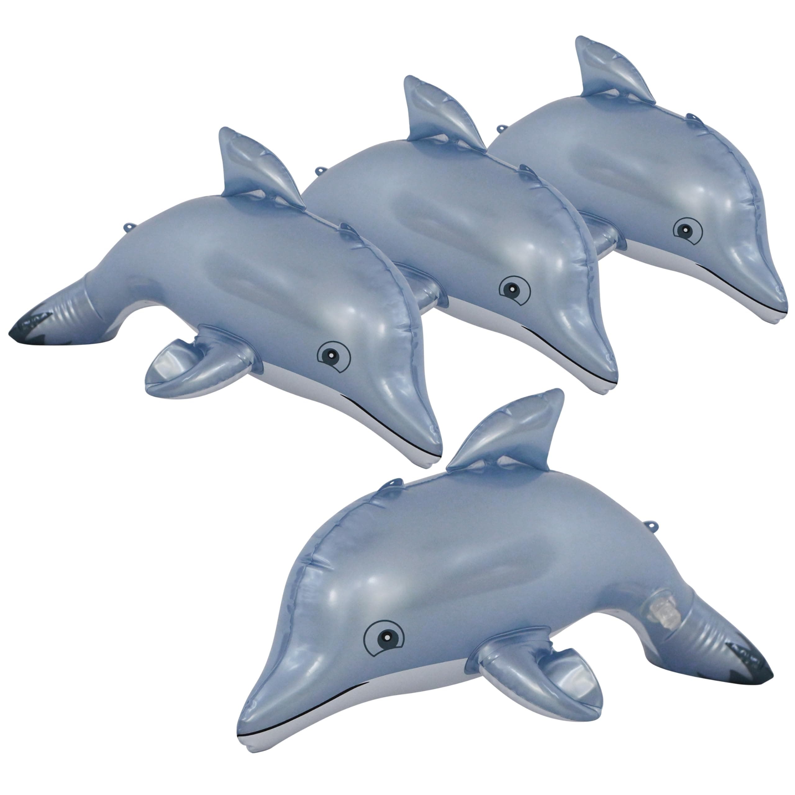 Jet Creations Inflatable Aquatic Animal 4pc Pack: Shark, Dolphin, Goldfish, Starfish, Crab, Penguin. 20+ inch Long. Pool Toys, Photo Prop, Theme Party Centerpiece, VBS, Gifts for Kids 3 Year and up