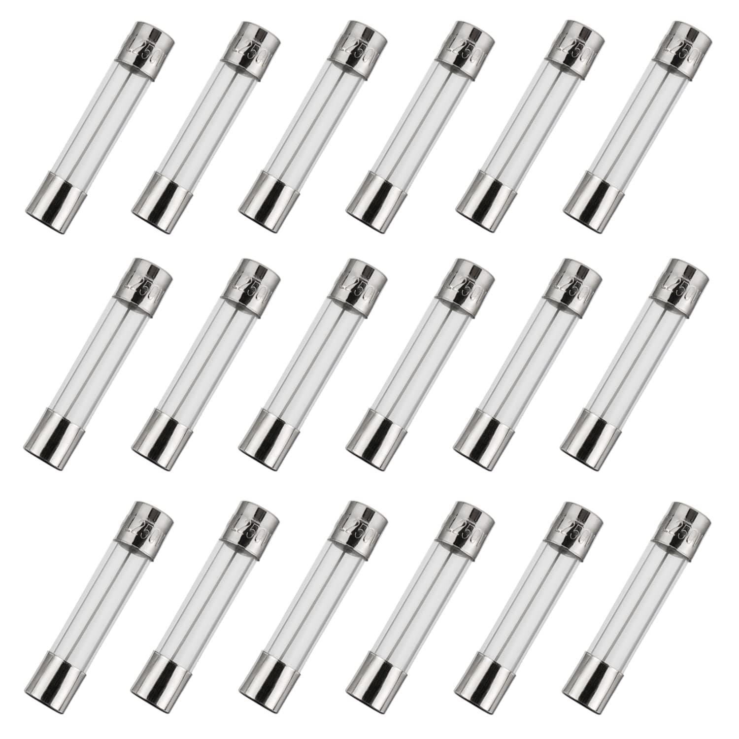 BOJACK 6x30mm 3 A 3 amp 250 V 0.24x1.18 Inch Volt F3AL250V Fast-Blow Glass Fuses(Pack of 18)