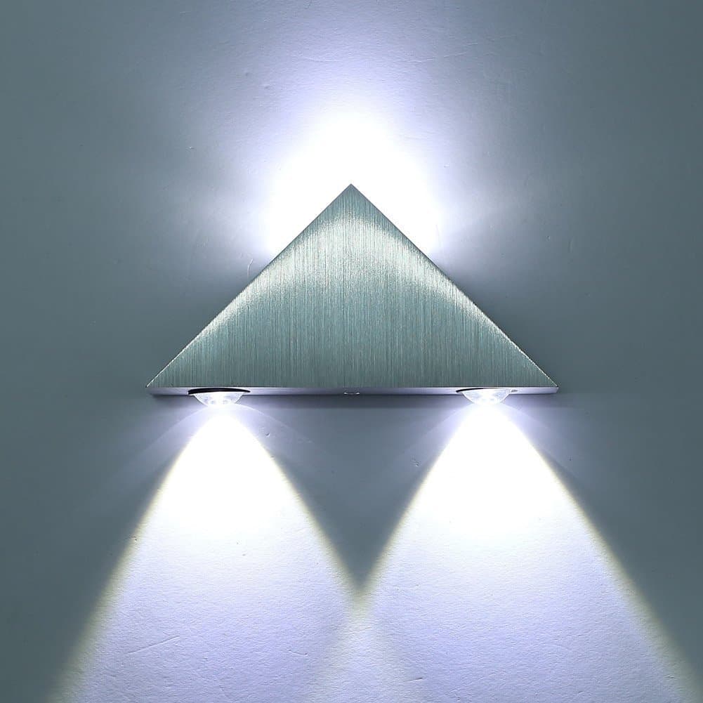 Cmyk Aluminum Modern Wall Sconce Triangle Designed 3w LED Cold White