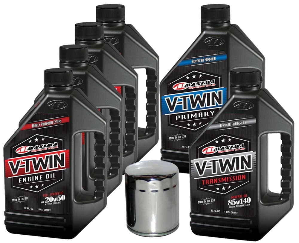 MaximaHiflofiltro VTTOCK17 Complete Engine Oil Change Kit for V-Twin Full Synthetic Harley Davidson Evolution, 6 Quart