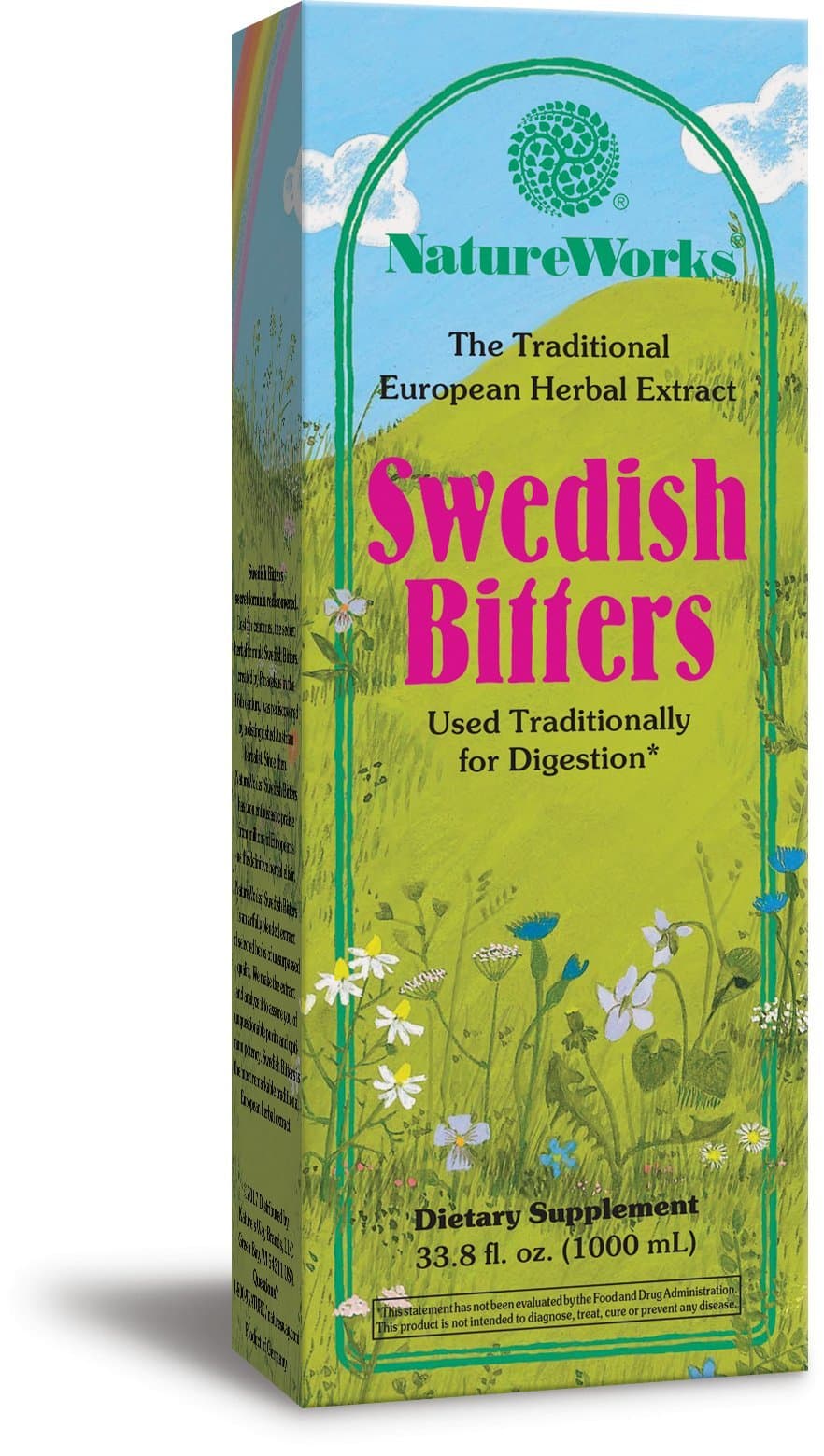 Nature's Way Works Swedish Bitters Traditional European Herbal Extract Used for Digestion, 33.8 fl. oz.