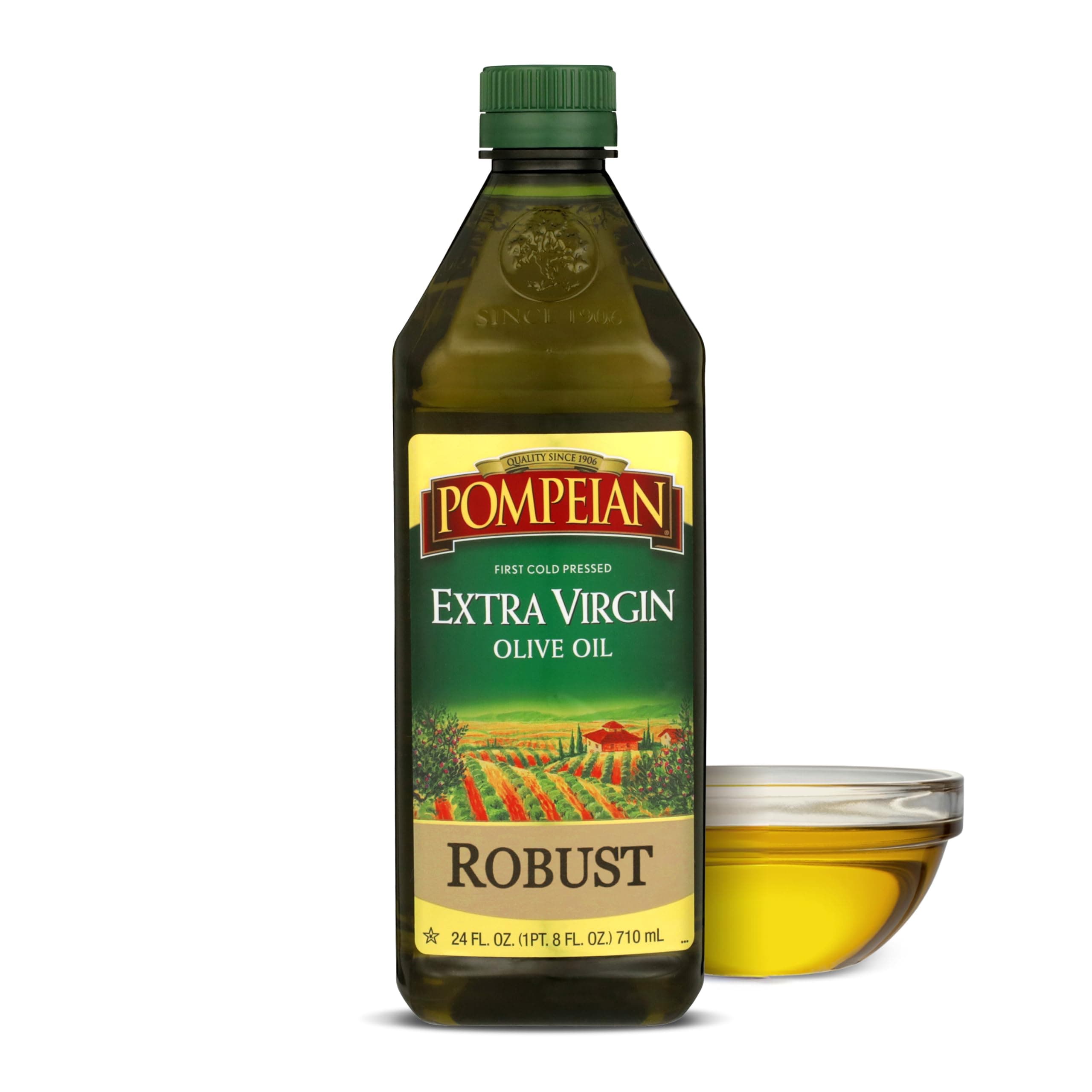 Robust Extra Virgin Olive Oil, First Cold Pressed, Full-Bodied Flavor, Perfect for Salad Dressings & Marinades, 24 FL. OZ.