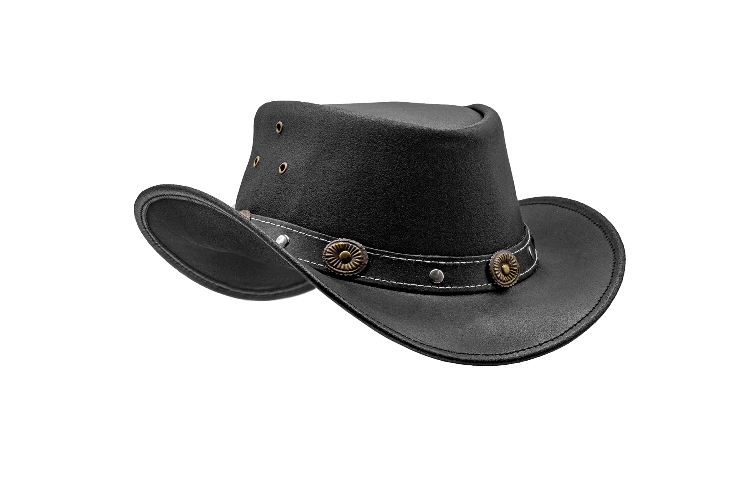 Showerproof Leather Cowboy hat | Western Hat for rain | Durable Leather Hats for Men | Outback hat
