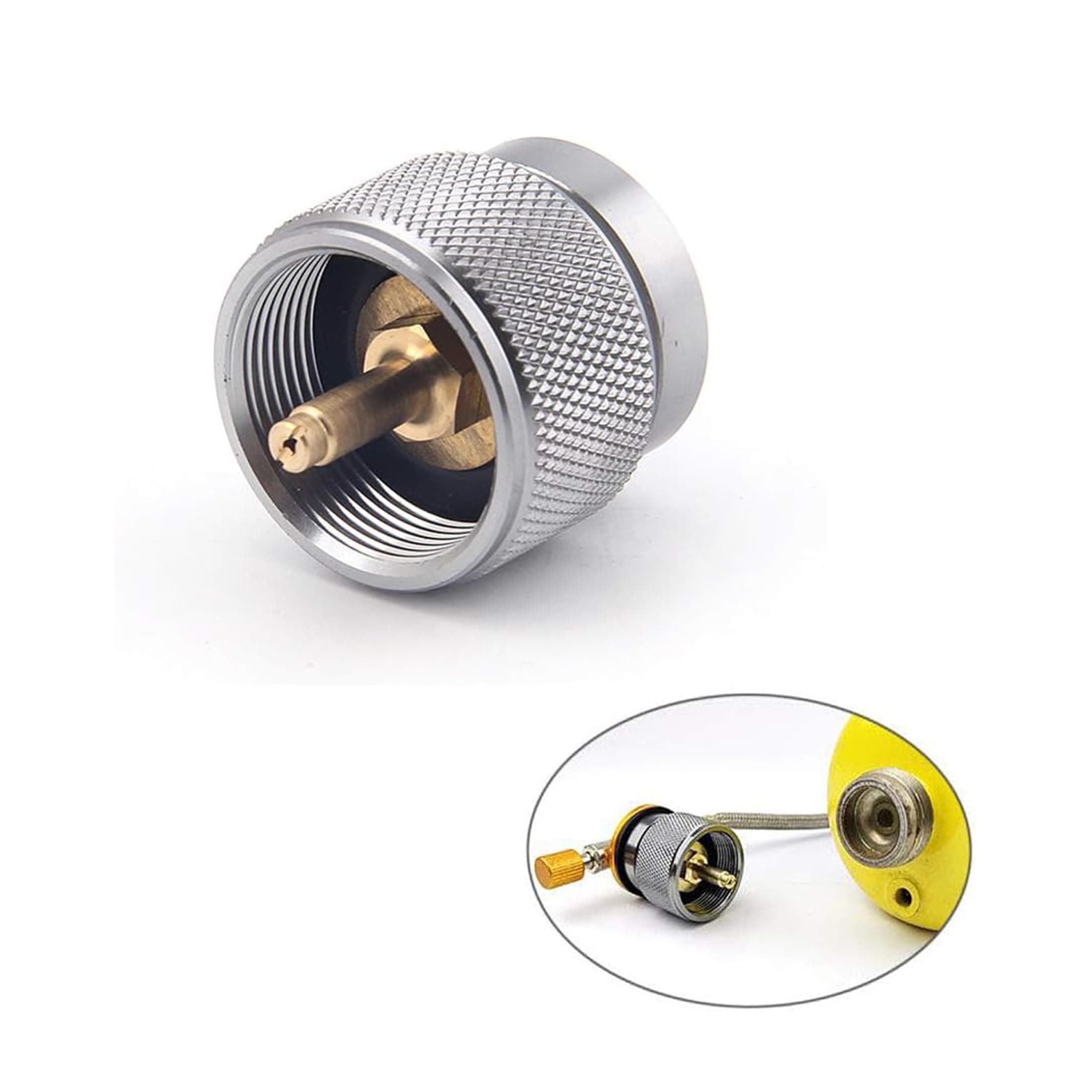 Propane to Butane Adapter 16 oz Propane Tank Gas Adapter Converter Input EN417 Valve Output Camping Stove Adapter Cylinder Canister Adapter for Outdoor Camping Backpacking