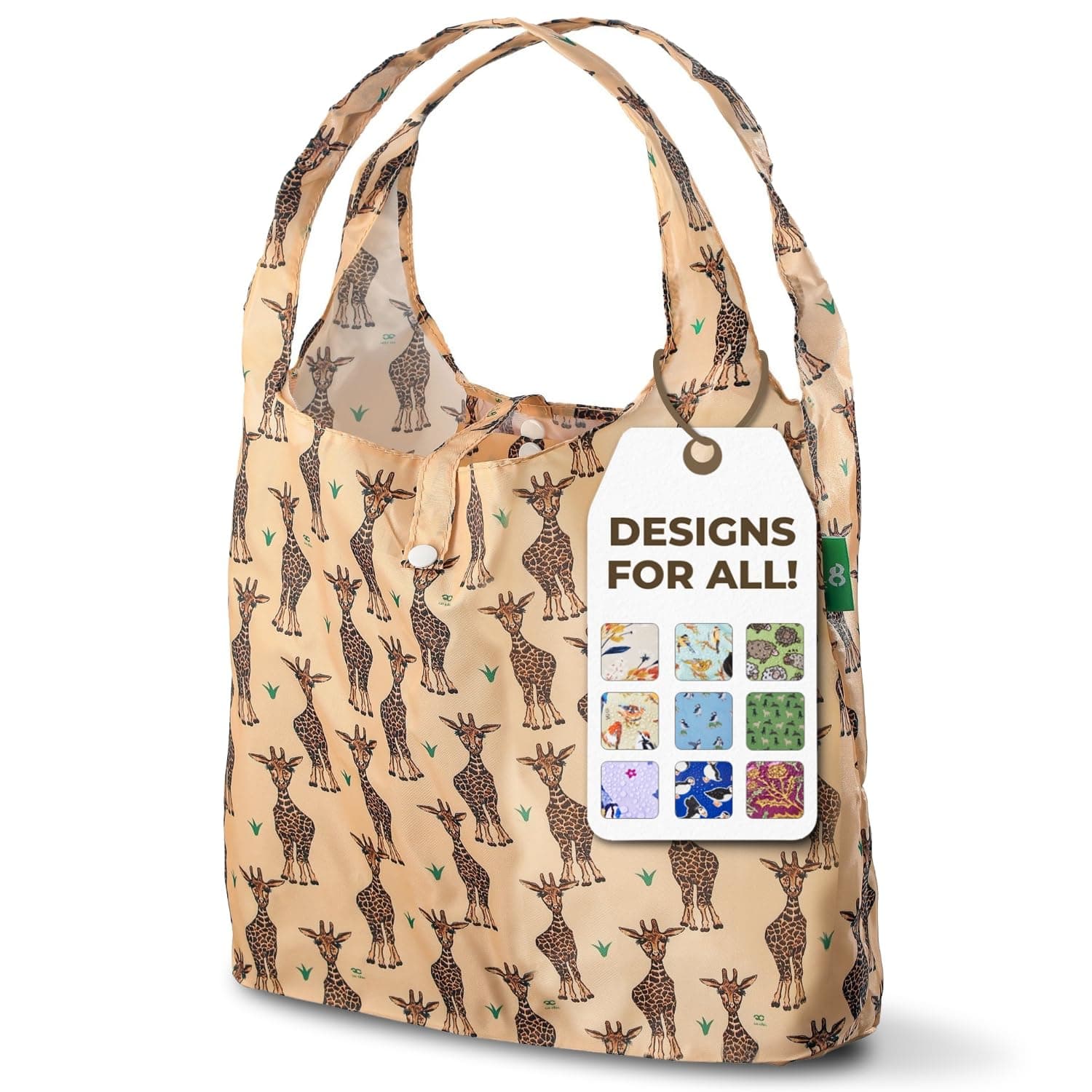 ECO CHIC Lightweight Foldable Reusable Shopping Bag Water Resistant Tote Bag