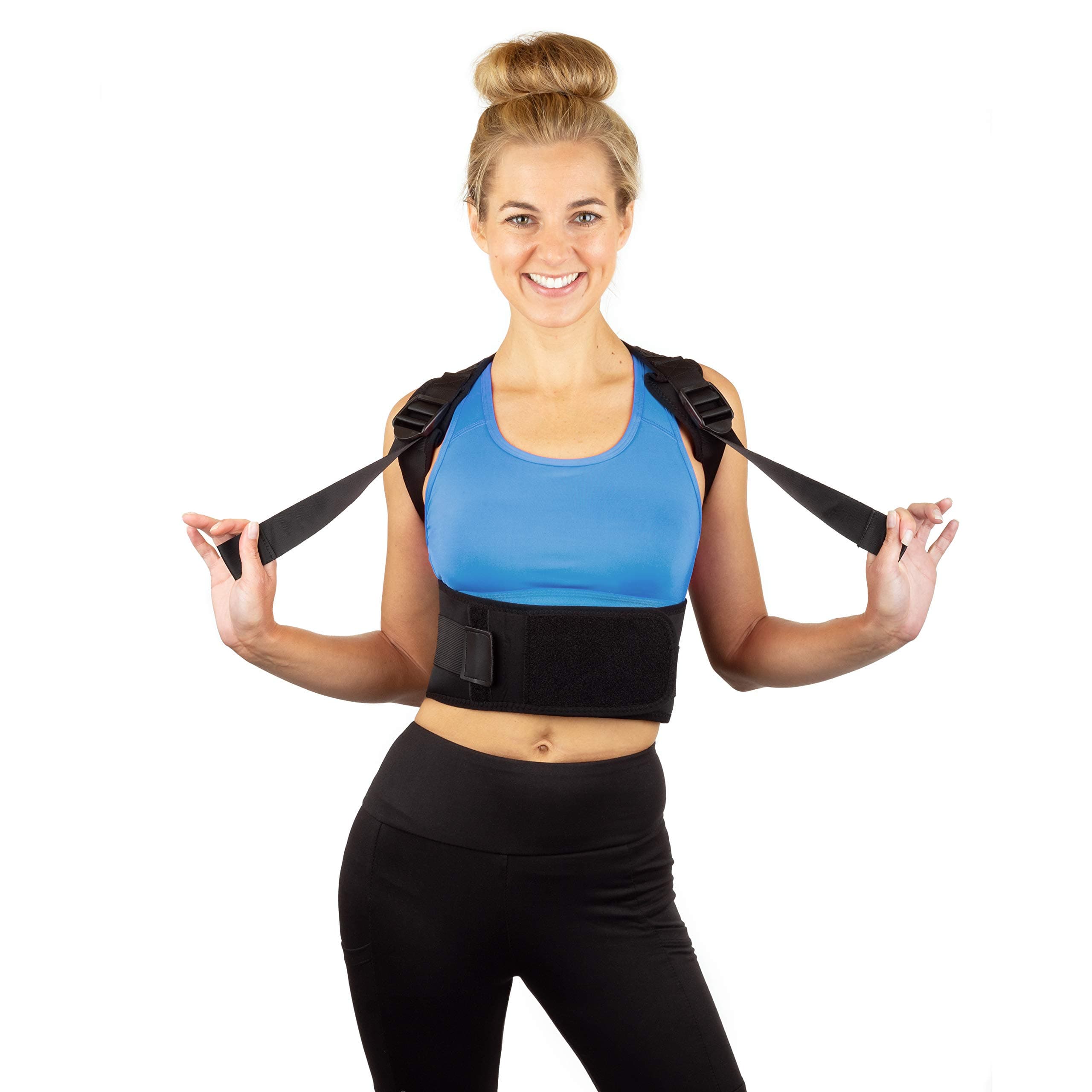 Back Brace Posture Corrector for Men and Women by Jokvil. Fully Adjustable Back Straightener. Provides Relief from Lumbar and Neck Pain for Lower Mid and Upper Back Support. (Medium)