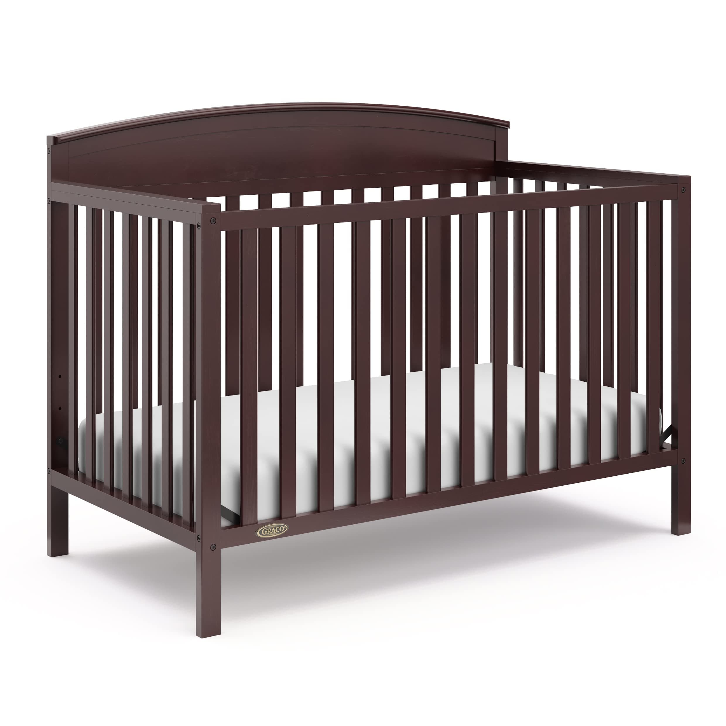 Graco Benton 5-in-1 Convertible Crib – GREENGUARD Gold Certified, Converts from Baby Crib to Toddler Bed, Daybed and Full-Size Bed, Fits Standard Full-Size Crib Mattress (Espresso)
