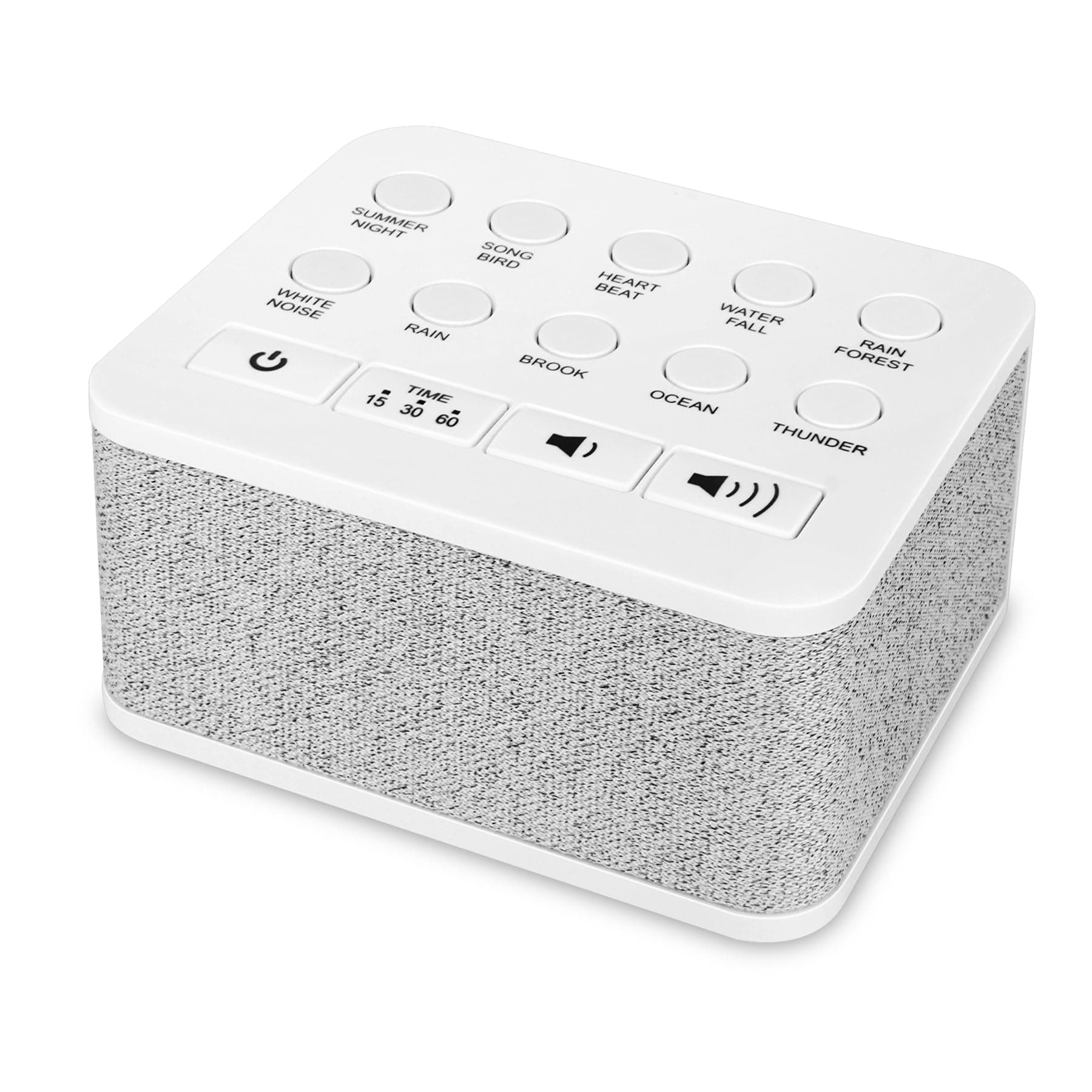Sound Machine, 10 Soothing Sounds & Volume Control & 3 Timer, AC/USB/AA Powered White Noise Machine, Portable White Noise Sound Machine for Sleep and Relaxation(1107W,White Color)