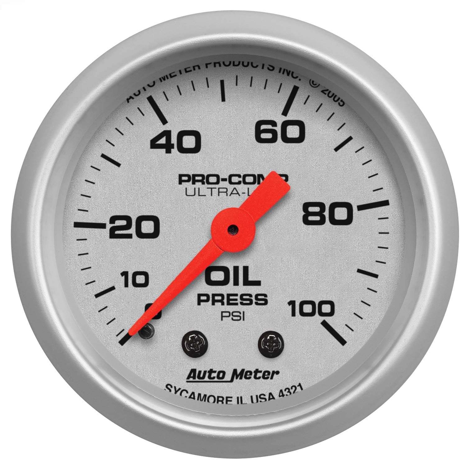 4321 Ultra-Lite Mechanical Oil Pressure Gauge, Regular, 2.3125 in.