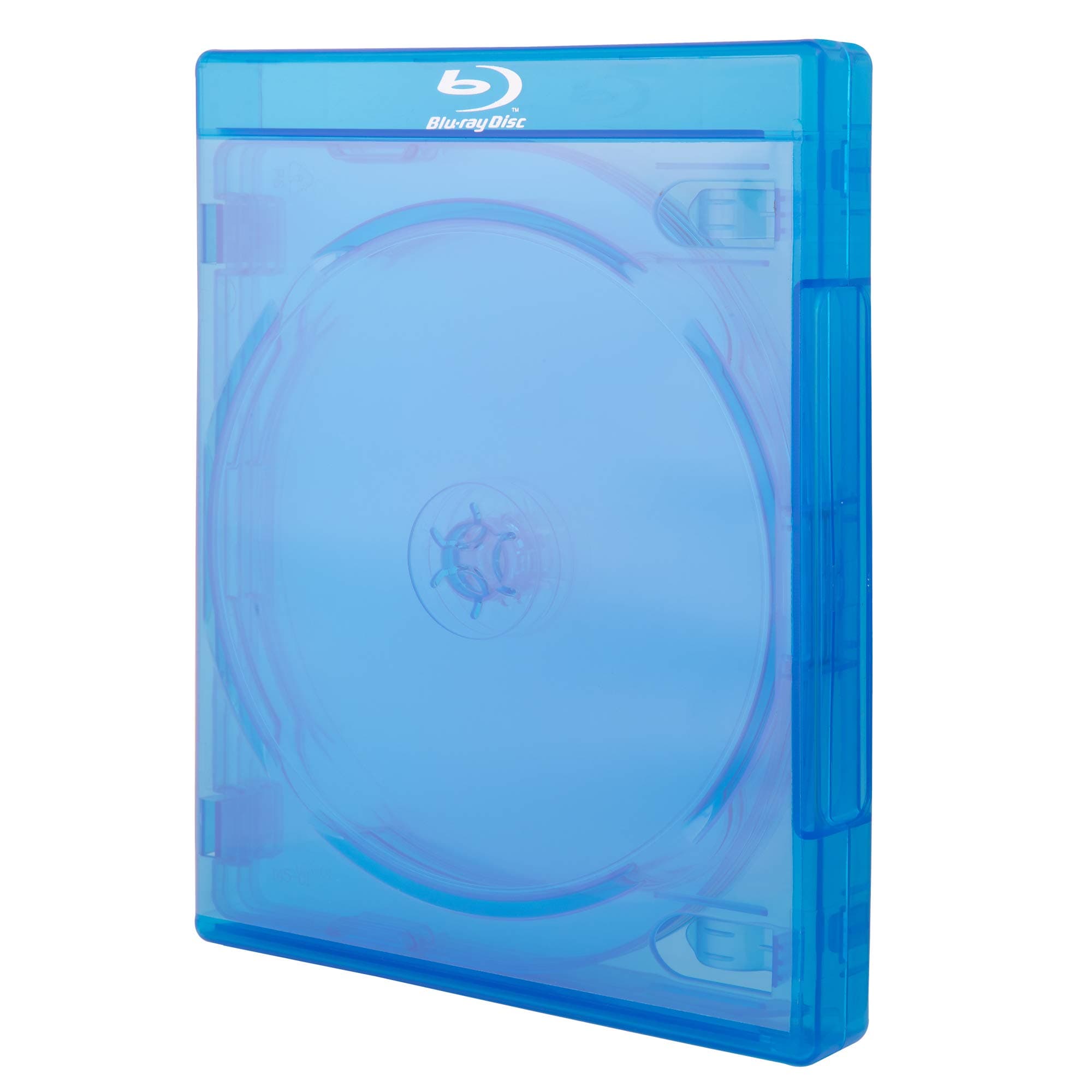 Multi 5-Disc Blu-Ray Replacement Cases in 22mm Extra Thickness (Chubby) with Inner Hinge Trays, Clear Wraparound Sleeve and Screen Printed Logo (10-Pack)