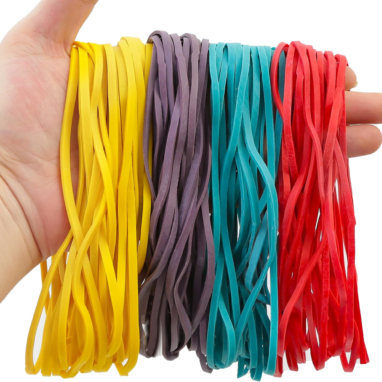 Large Rubber Bands Heavy Duty, 120 Pcs, 7 Inch Rubber Bands Office Supplies, Colored Rubber Bands, Extra Large Long Rubber Bands Heavy Duty, Big Rubber Bands Heavy Duty for Office File Folders