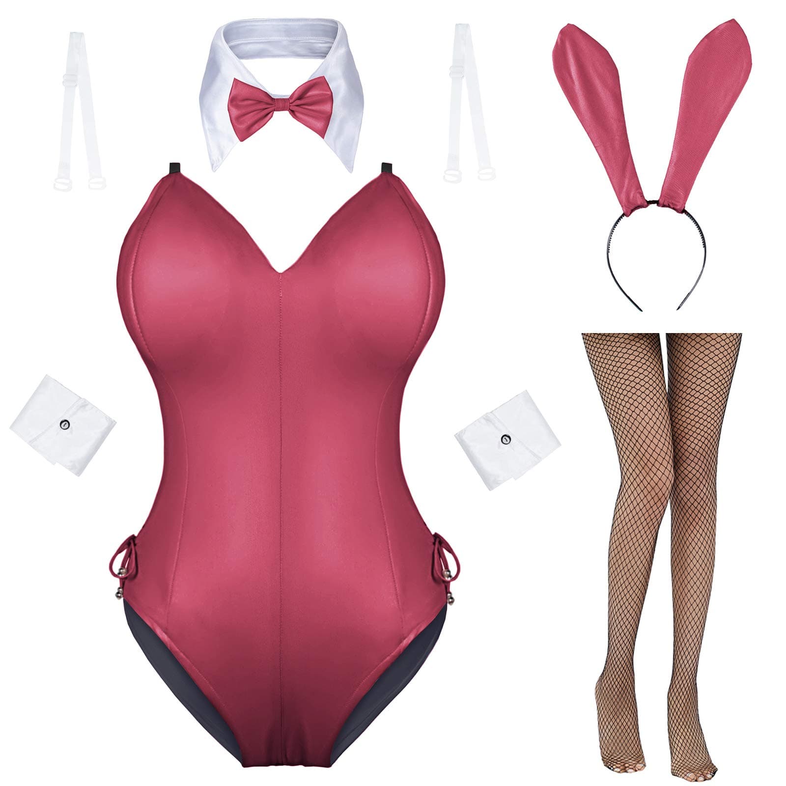 Womens Bunny Costume Girl Suit Senpai Cosplay Anime Role Costume One Piece Bodysuit Stockings Set