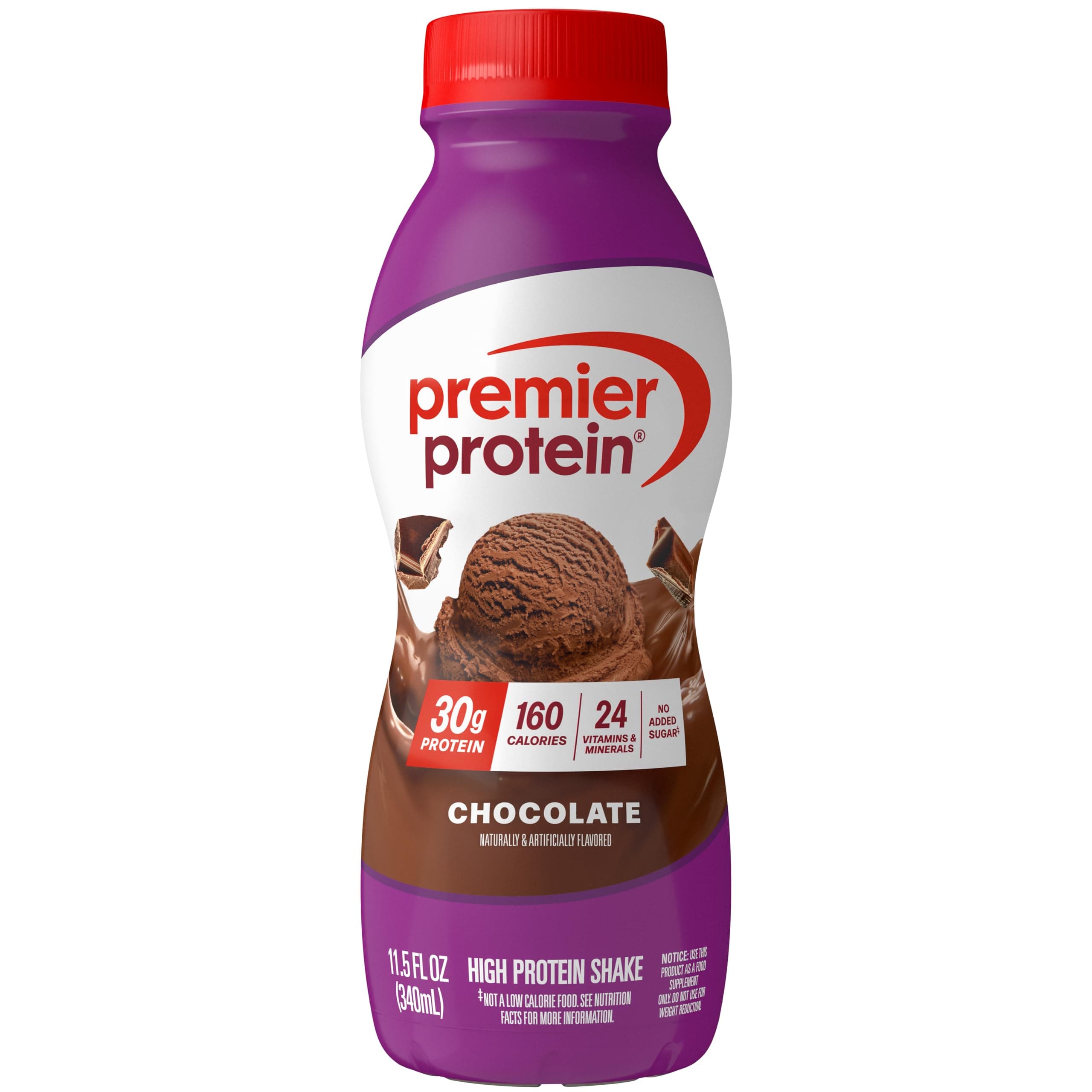 Shake, Chocolate, 30g Protein, No Added Sugar, 24 Vitamins & Minerals to Support Immune Health, 11.5 fl oz, 1 Pack (Packaging May Vary)