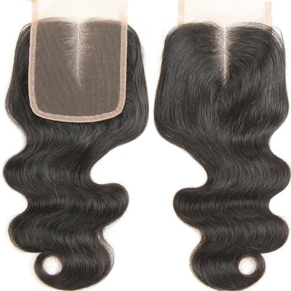 8 inch Lace Closure Body Wave 4x4'' Middle Part Lace Closure Brazilian Virgin Remy Human Hair 100% Unprocessed Natural Color Soft Silky Hair Products for Black Women 8''-20'' (8 inch)