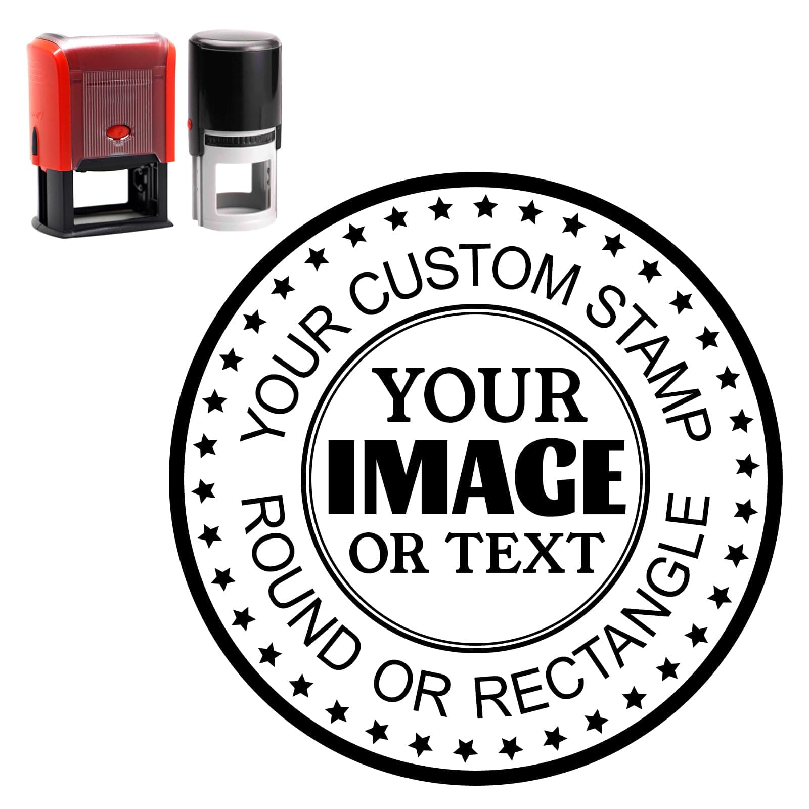 Custom Stamp, Personalized Business Stamp, Custom Self Inking Business Logo Stamp, Small Medium Large Size (Round or Rectangle)