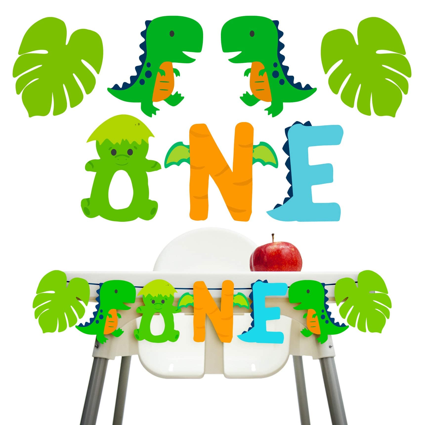Dinosaur 1st Birthday Decoration Dinosaur High Chair Banner for Baby Boy Dinosaur One High Chair Banner Dinosaur Birthday Party Supplies