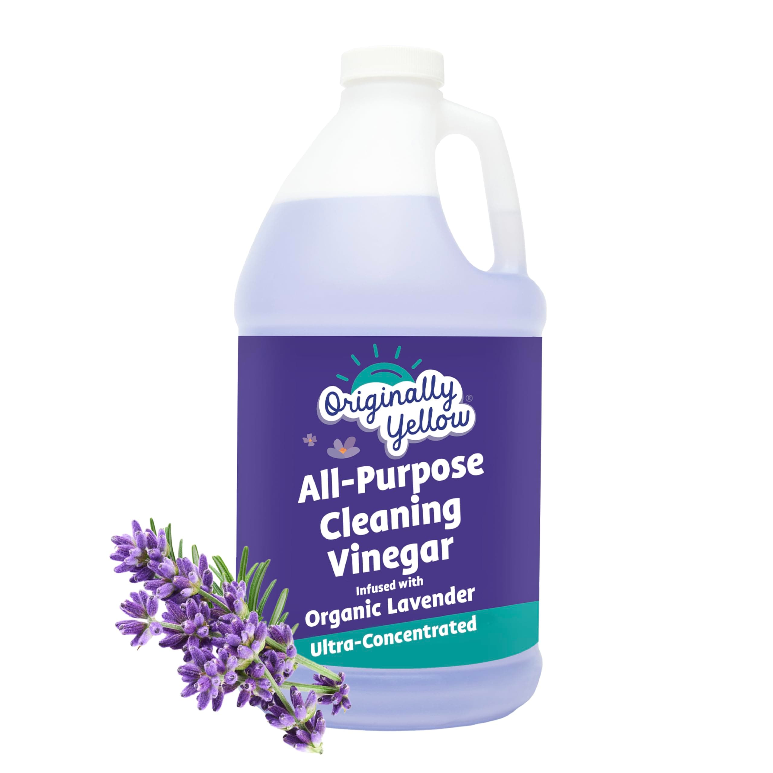 All-Purpose Cleaning Vinegar for Home Floor Cleaning Solution with Distilled Vinegar | Infused with Organic Lavender | Plant-Based House Cleaning Supplies, 1.89 L (1-Pack)