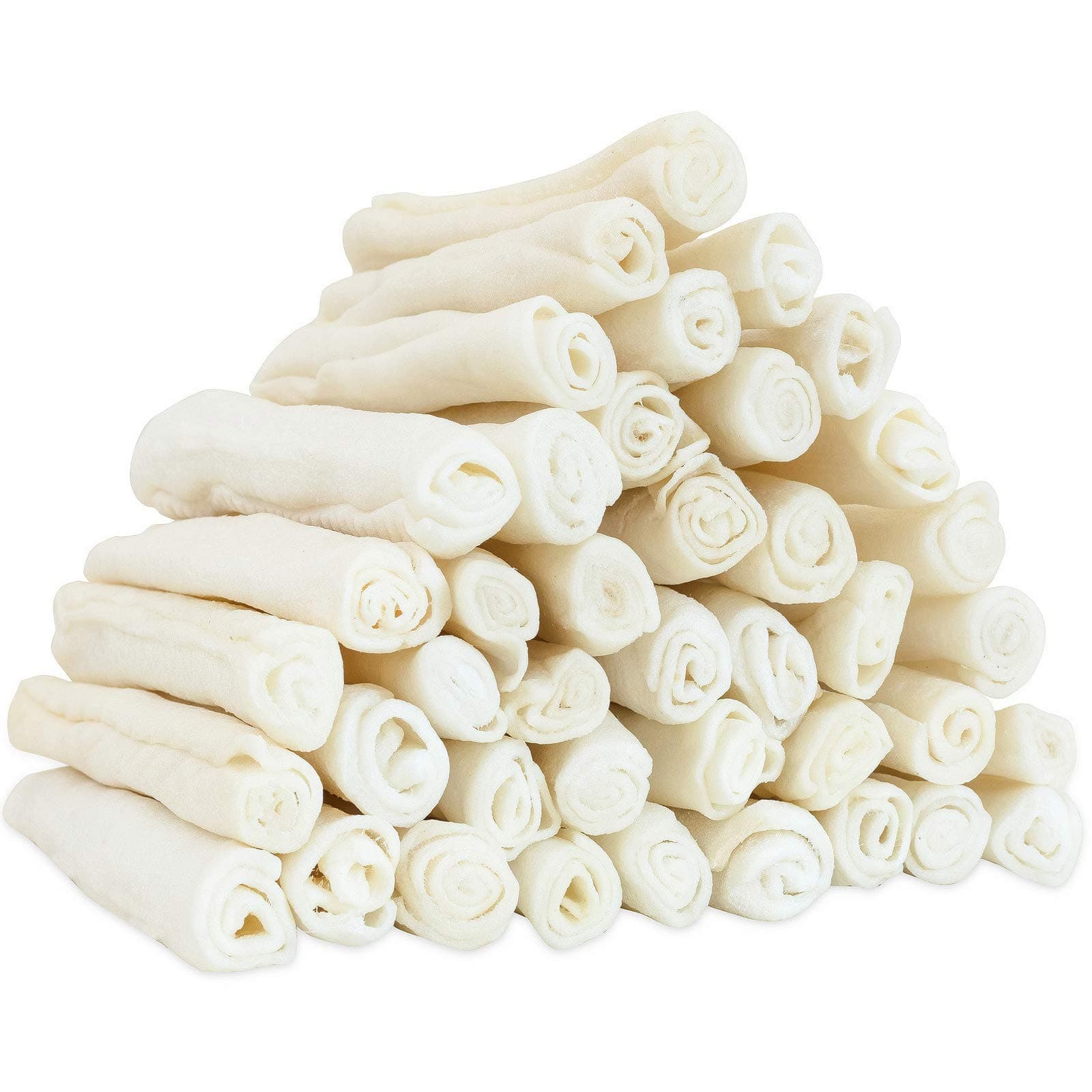 MON2SUN Dog Rawhide Rolls Twist Sticks Chew Treats Natural Flavor 6.5 Inch 40 Count for Puppy and Small Dogs