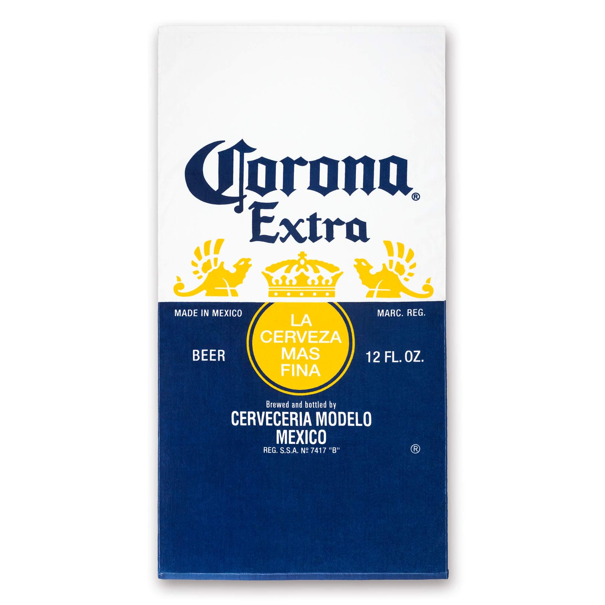 Corona Logo Beach Towel 30 x 60 inch 100% Cotton Beer Label Pool Towel, Travel, Camping, Lake (30" x 60", Blue)