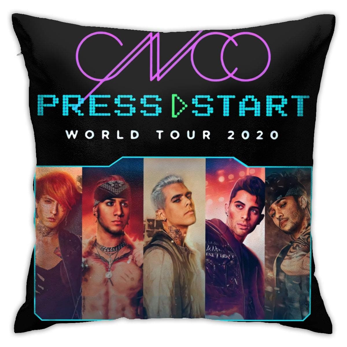 DerekSChristian CNCO Tour 2020 Pillowcase Sofa Pillow Case Home Furnishing Square Waist Throw Pillowslip Cushion Cover Size 18"x18"