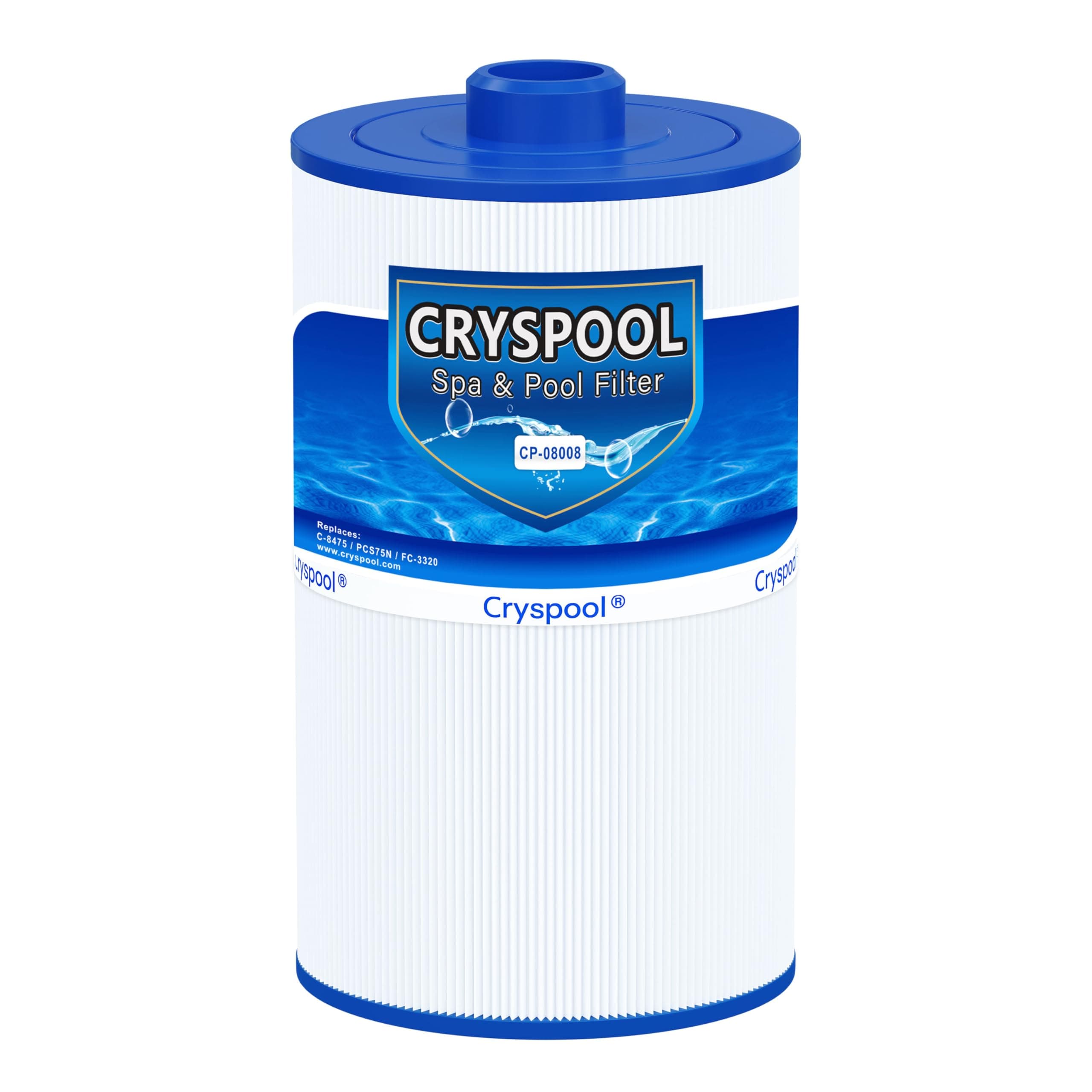 Cryspool Spa Filter Compatible with Unicel C-8475, PCS75N, Filbur FC-3320, 75 sq.ft, 1 Pack