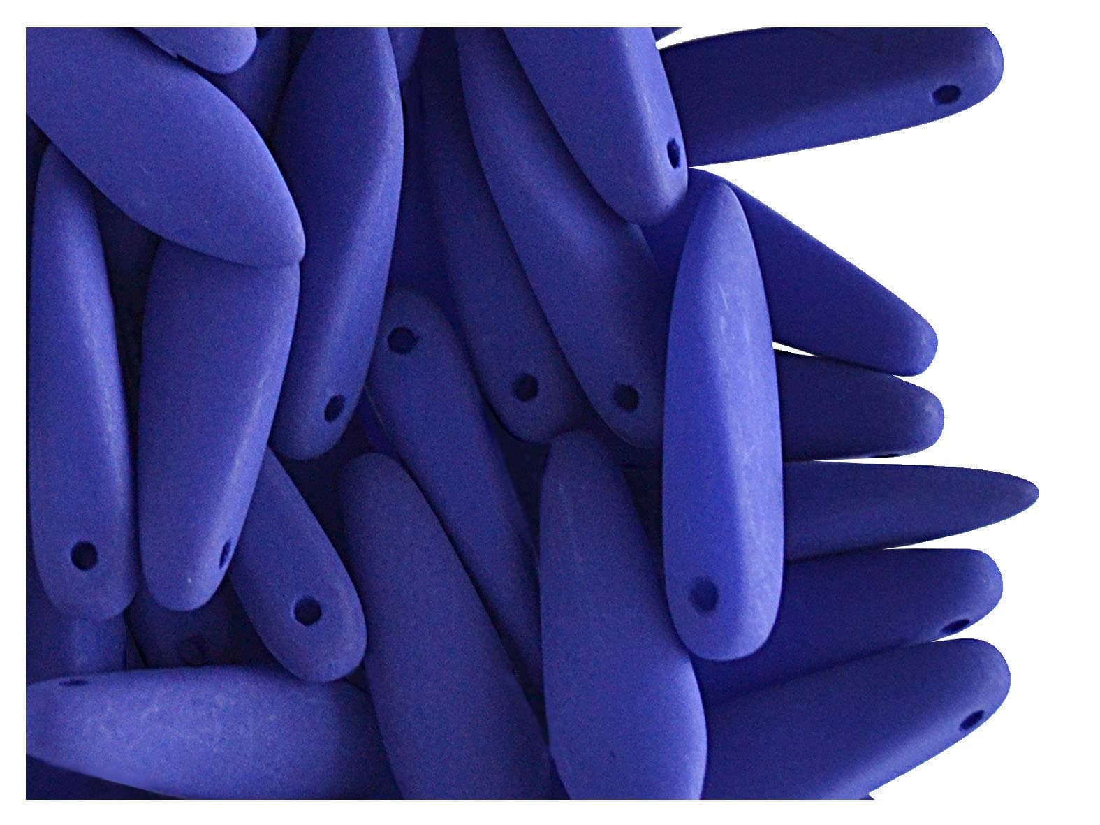 Czech Glass Dagger Beads Estrela NEON (UV Active) 15x5mm Dark Blue - 30 Pieces