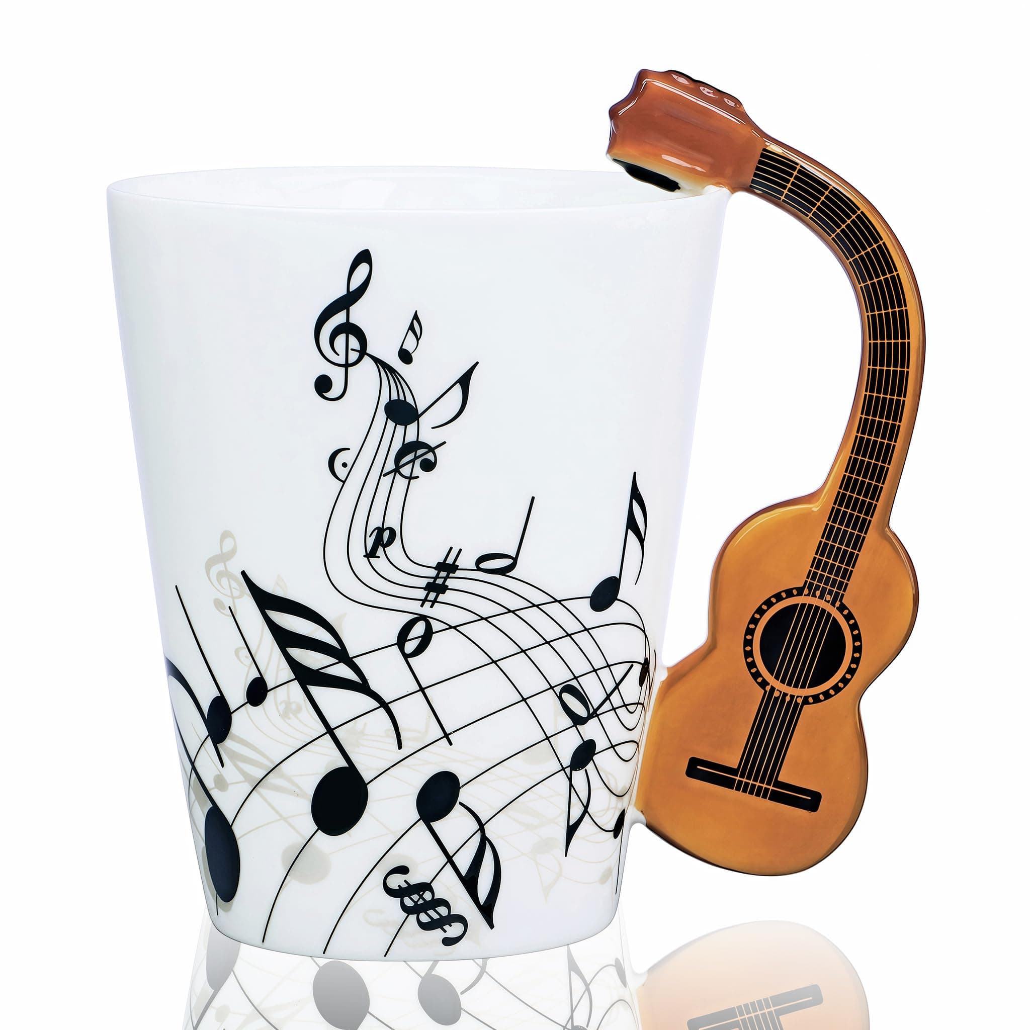 Guitar Mug Guitar Coffee Mug Gift for Guitar Players Musician - 13.5 oz Guitar Cup Gifts for Music Lovers - Music Coffee Mugs Birthday Christmas Gifts for Men Women (Acoustic)