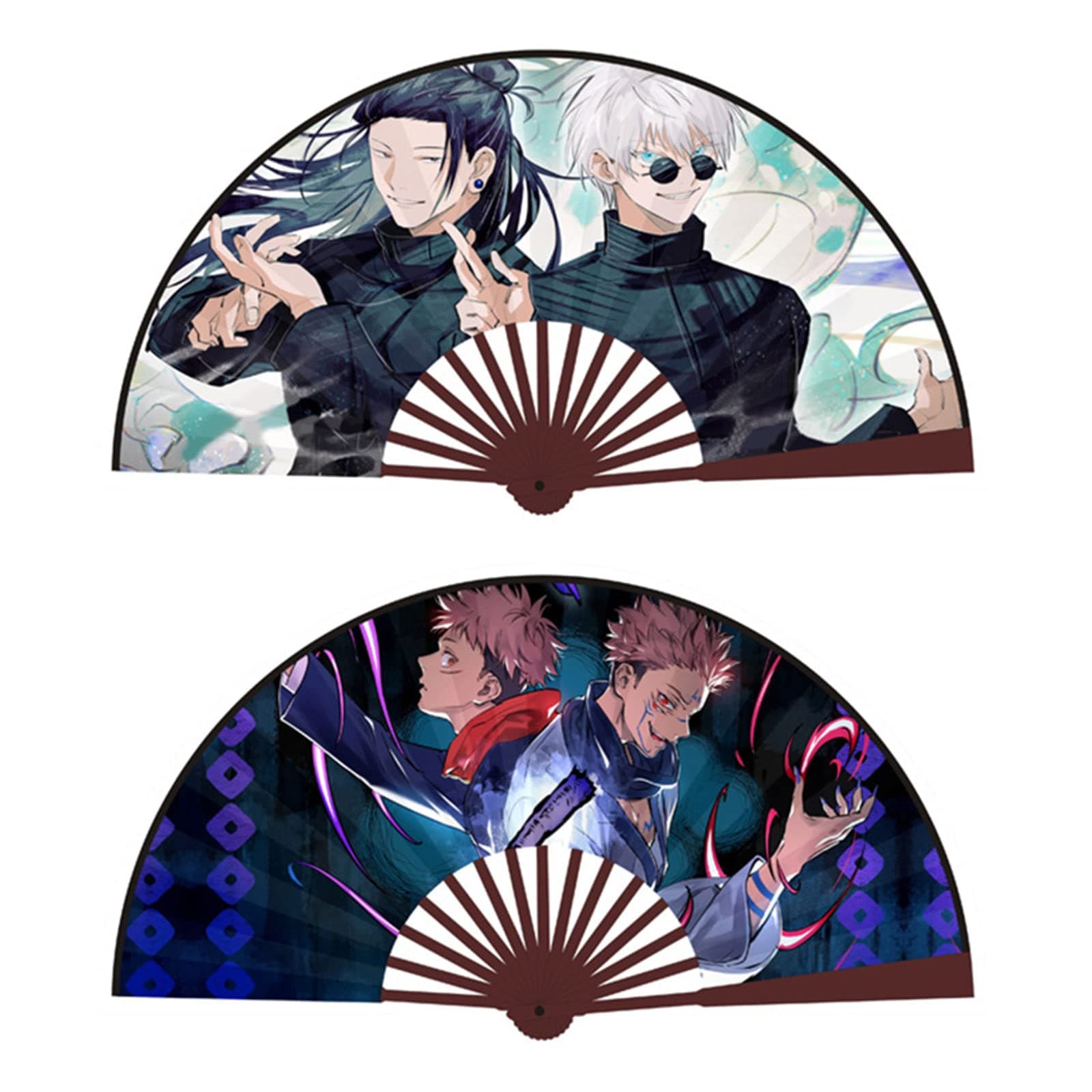Jujutsu Kaisen Folding Fans Date a Live Tokisaki Kurumi Bamboo Fans Anime Hand Fans for Birthday Gifts Dancing Cosplay (Jujutsu Kaisen)