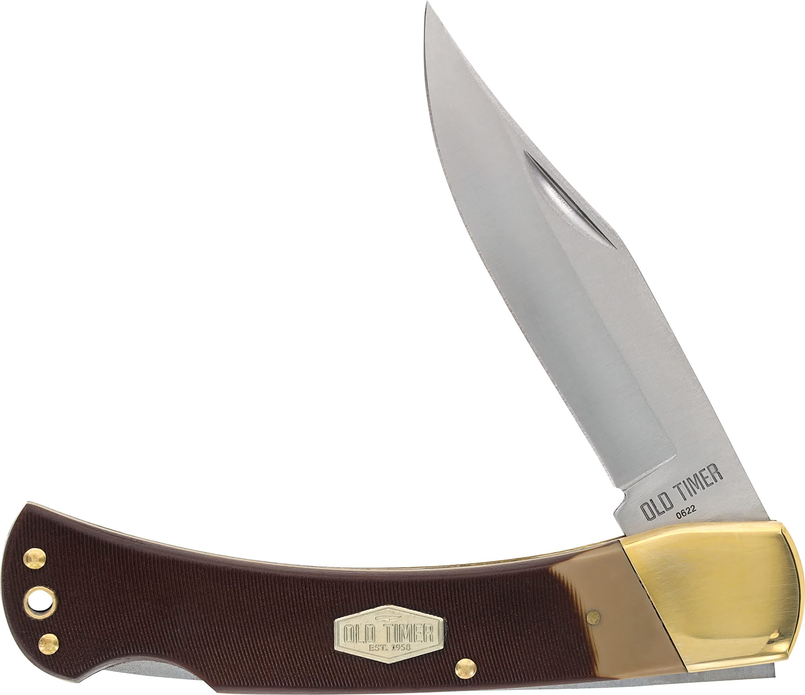6OT Golden Bear Folding Pocket Knife with Saw Cut Handle