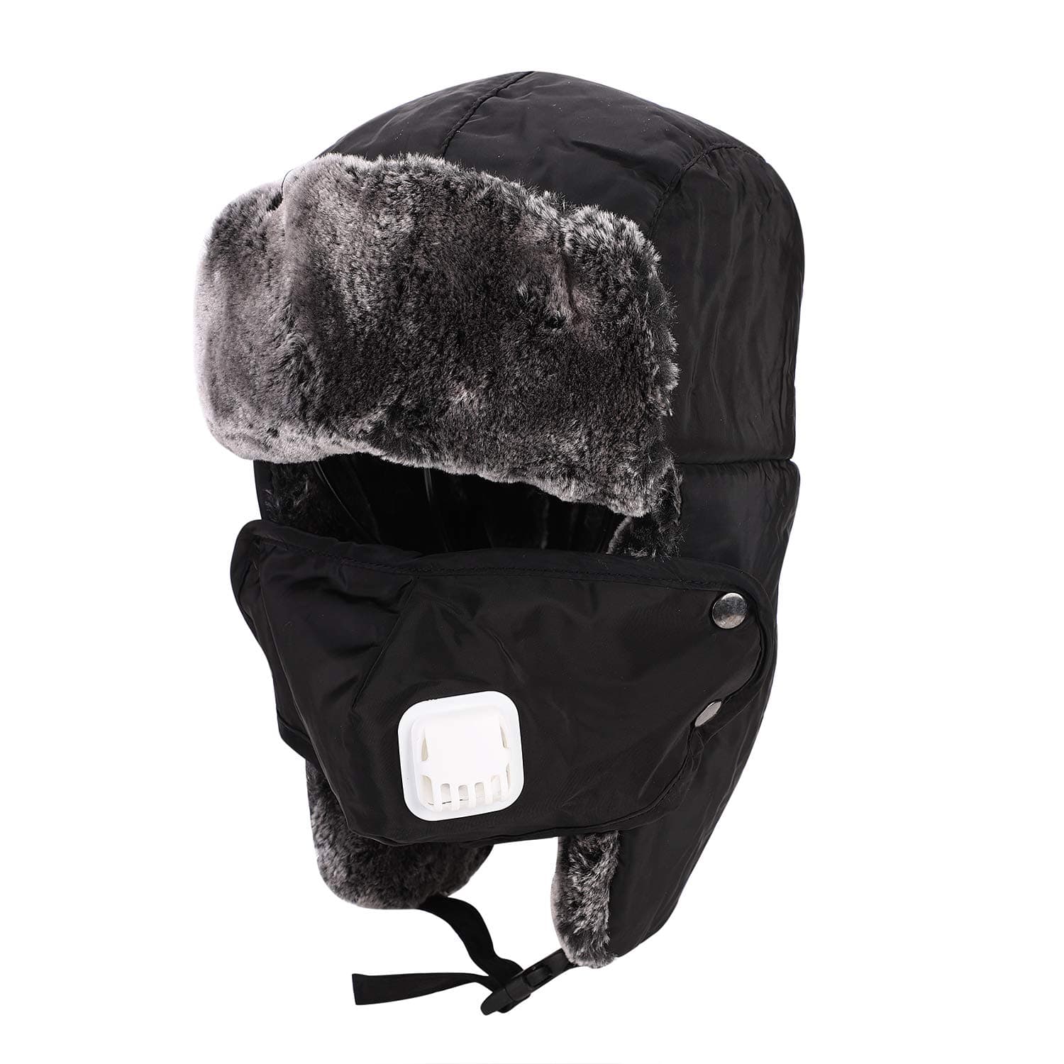 Unisex Kids Winter Trapper Hat Thermal Fur Lined Winter Hat with Ear Flaps Waterproof Outdoor Ski Hat Warm Russian Skiing Hat with Warm Thick Lamb Wool Liner for Boys and Girls Aged 5-15Y