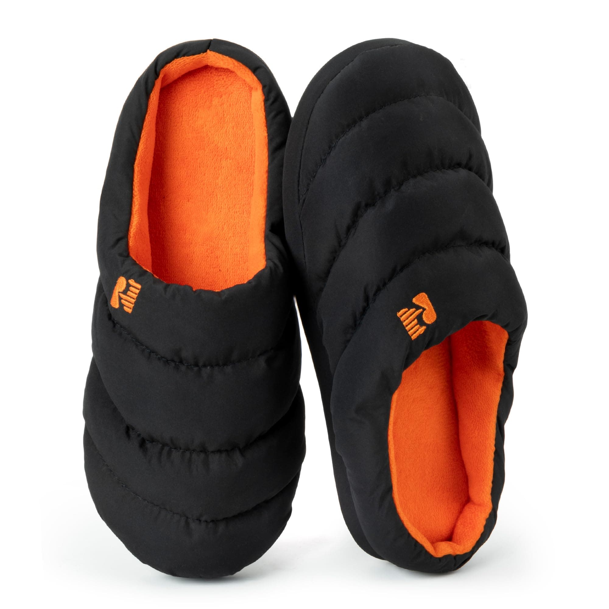 RockDove Mens Campground Puffer Slippers Memory Foam Cozy Warm Indoor House Shoes Non Slip Machine Washable Gift Ready