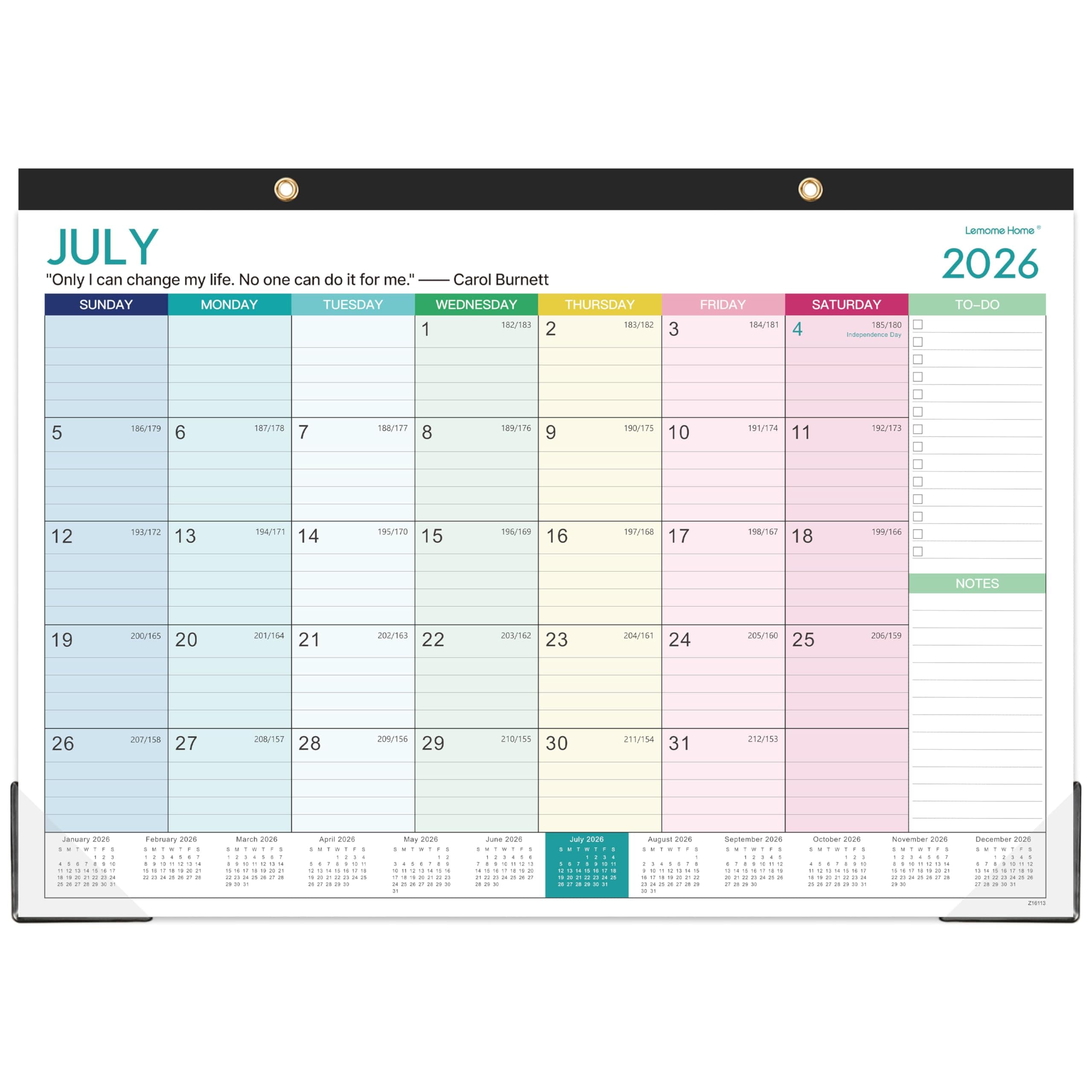 Calendar 2026-2027 - Desk Calendar 2026-2027, 18 Monthly Desk/Wall Calendar,16.8" x 12", July 2026 - December 2027, Thick Paper with Corner Protectors, Large Ruled Blocks - Colorful Lump