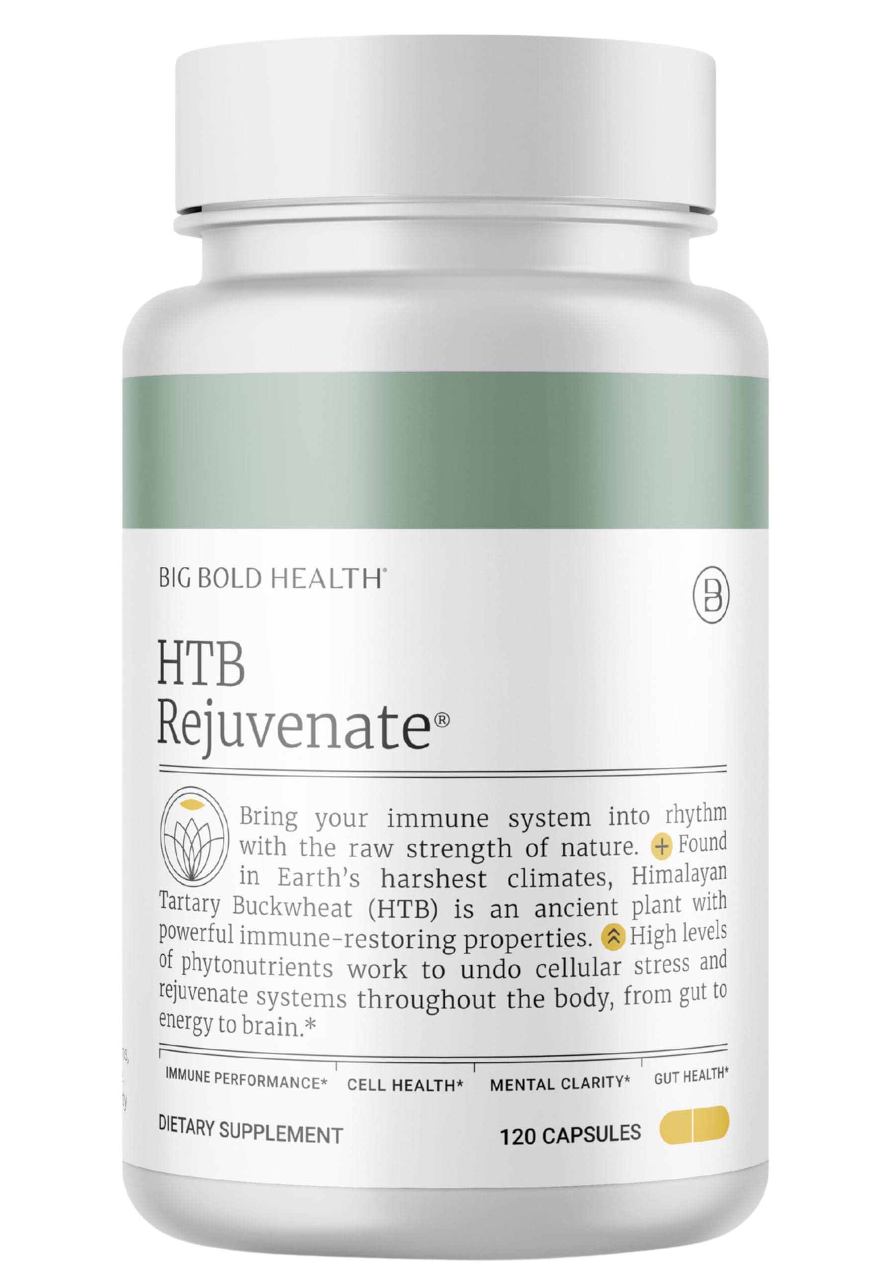 2 Month Supply - HTB Rejuvenate - Immune Support Supplement - Himalayan Tartary Buckwheat Supplement for Immune Rejuvenation and Immune Support (120 Capsules)
