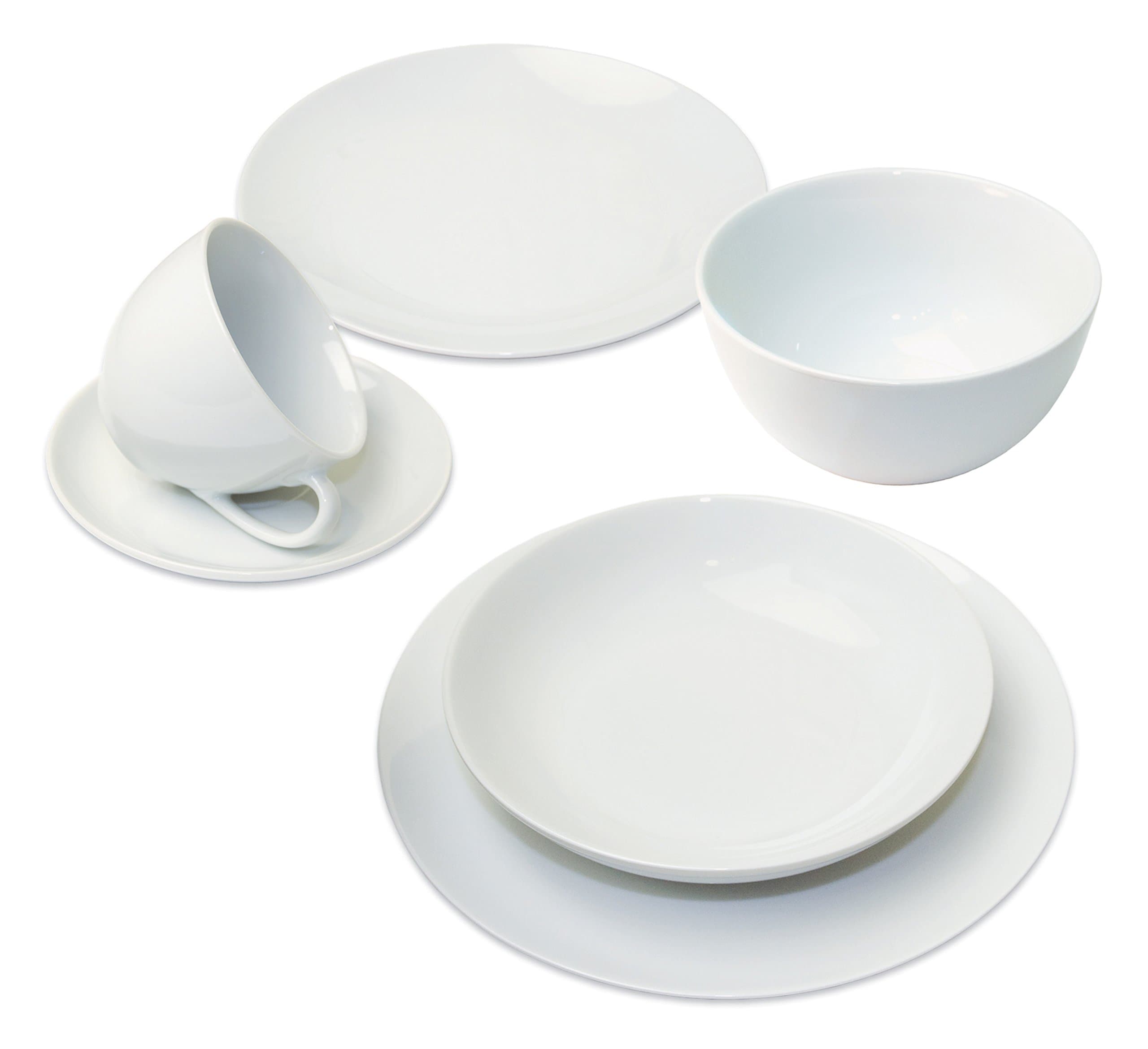 Arte Viva Nobile 115441 36-Piece Coffee and Dinner Service Porcelain White Designed by Matteo Fabrini