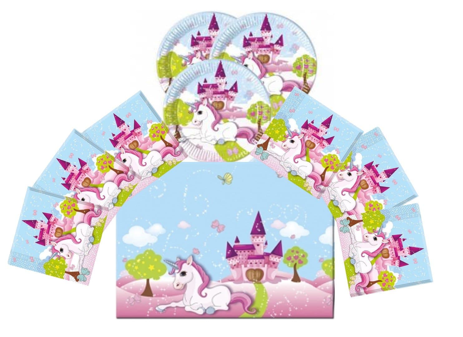 Unicorn – Children's Party Set, plates Napkins Tablecloth