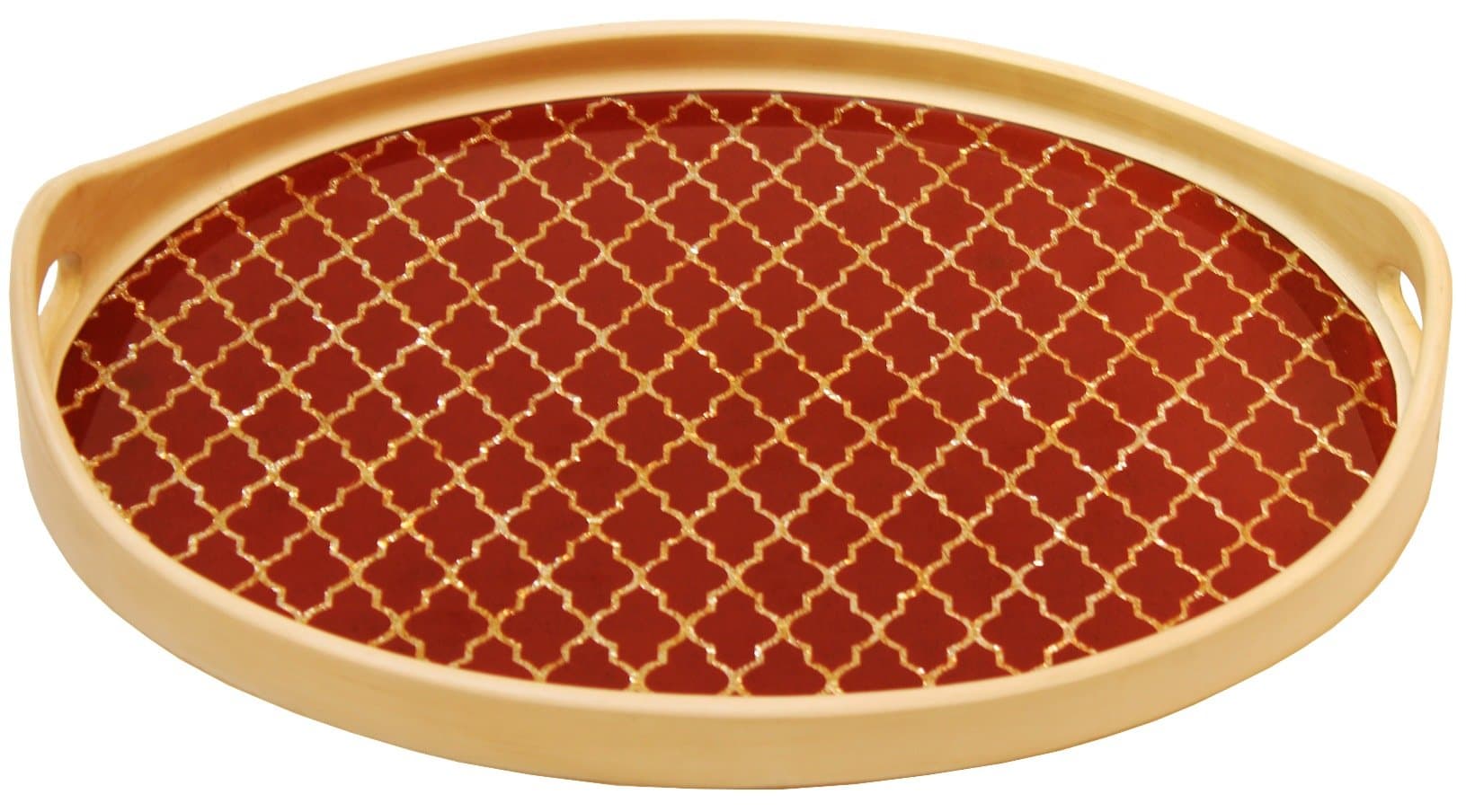 Artista Home Rabat Oval Tray, Orange Finish