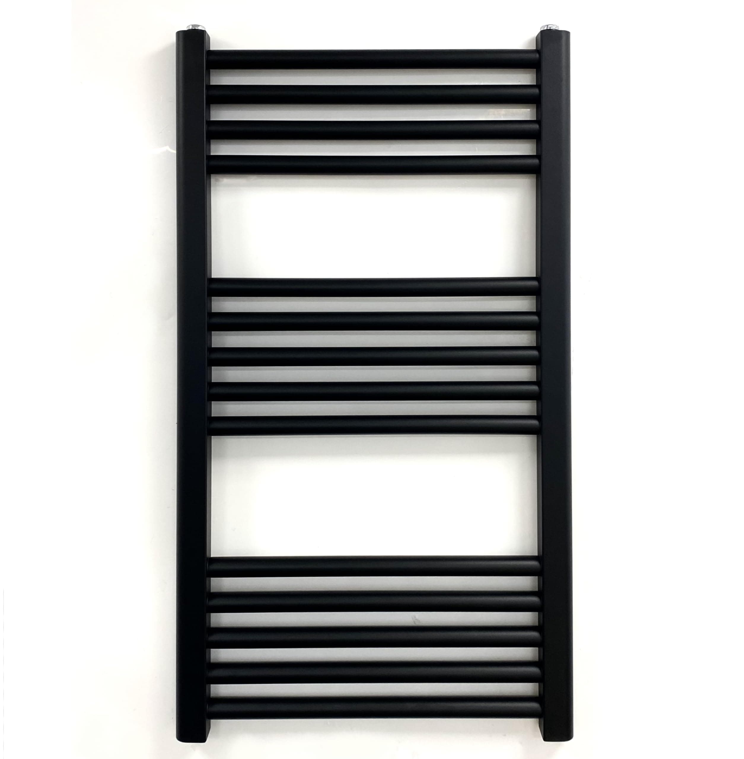 Greened House Milano Black Heated Towel Rail 400mm W x 800mm H Straight Centr...