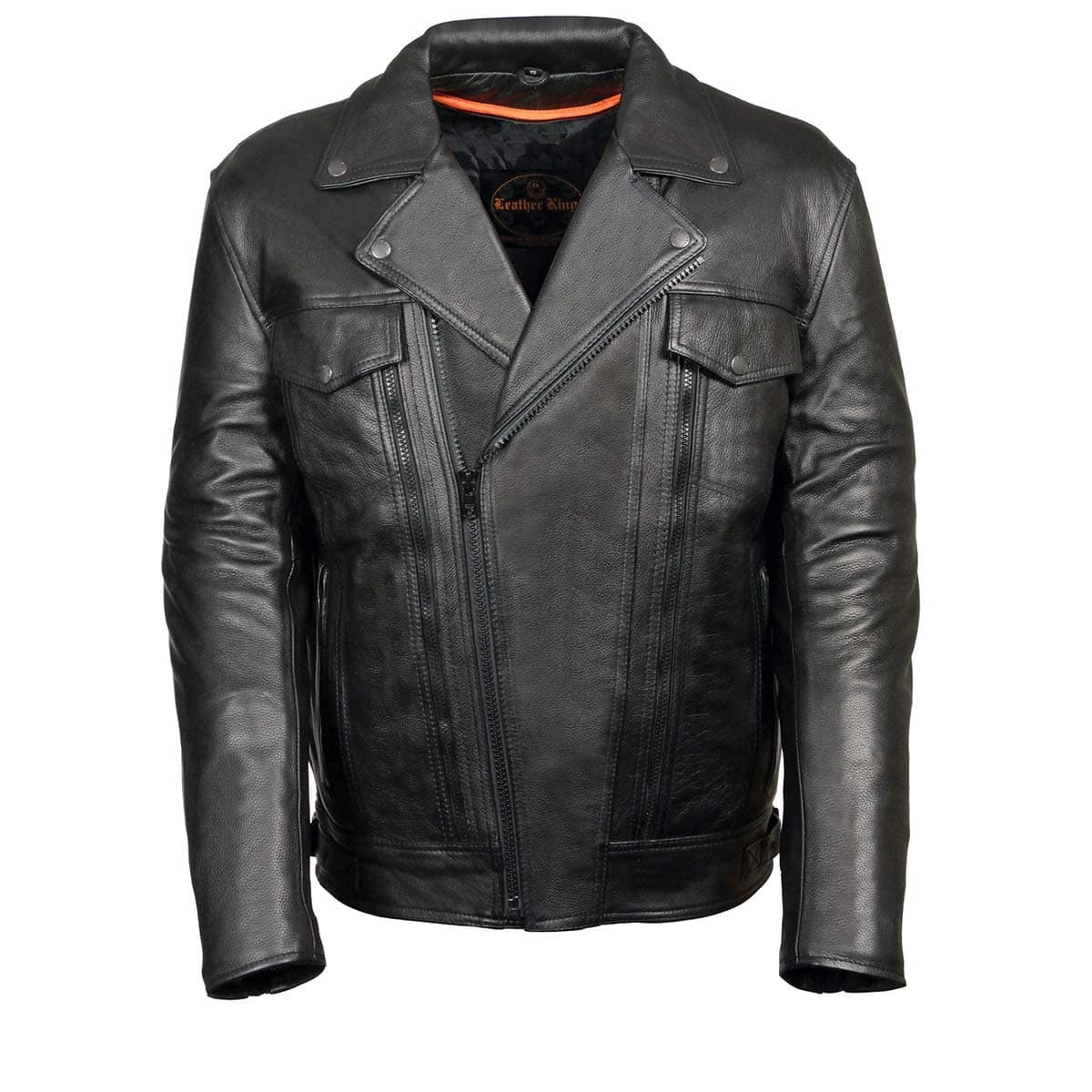 LEATHER KING SH1018 Men's ‘Pistol Pete’ Motorcycle Jacket with Utility Pocket