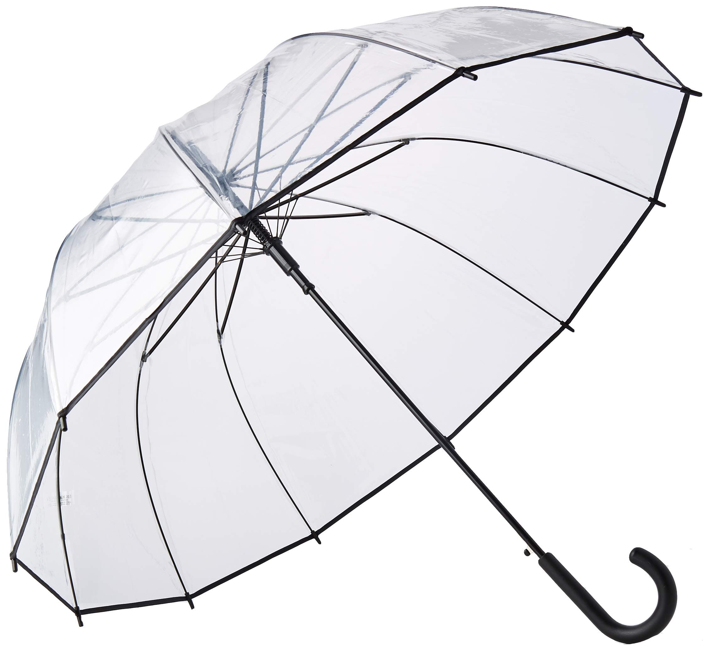 SMATI Stick Umbrella Transparent - Extra Large Big Automatic Clear Dome See Through - resistant to wind