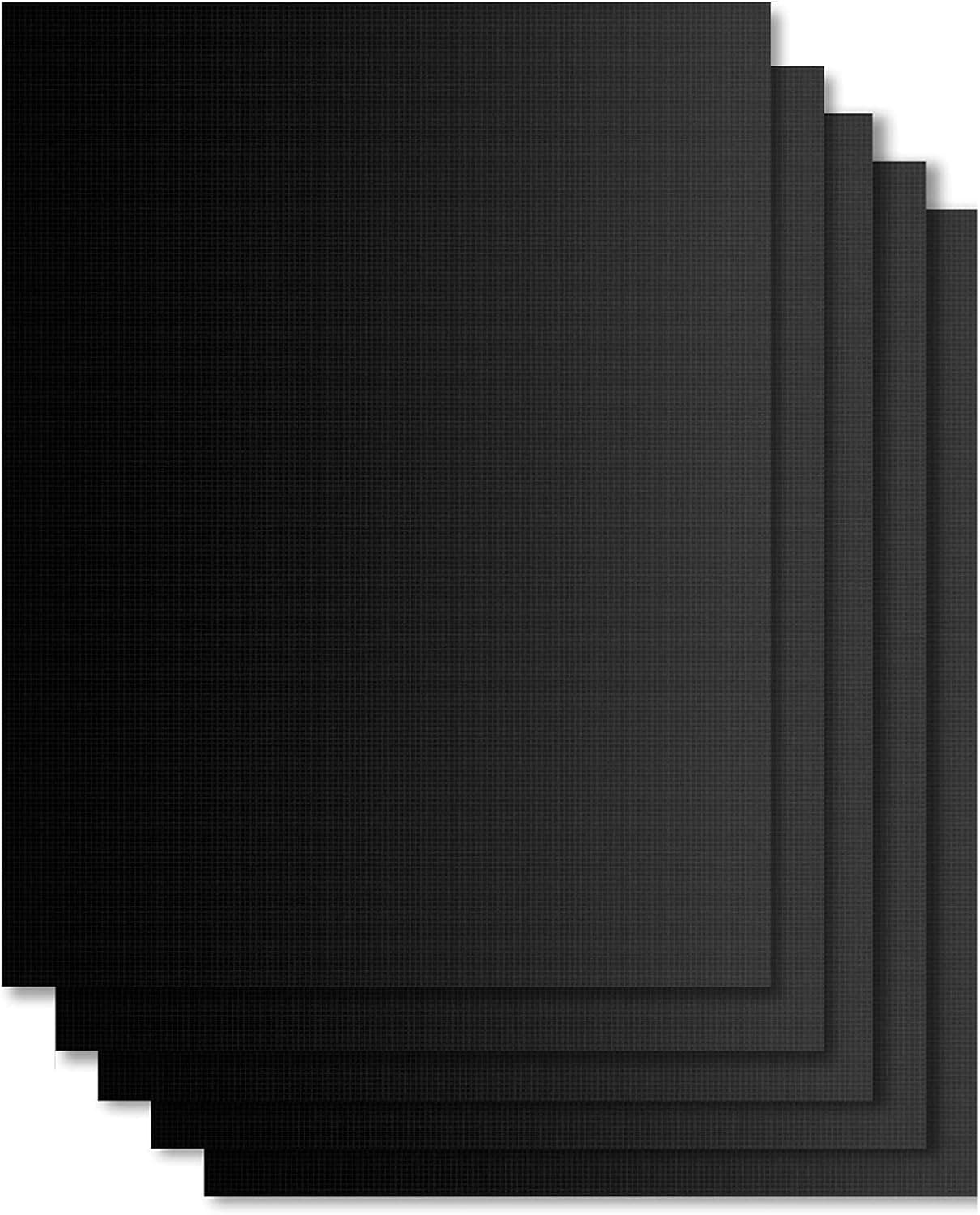 – EXTSUD BBQ Grill Mat, 5 Pcs bbq Grill Mats Non Stick Reusable and Baking Mesh for Indoor Outdoor BBQ Works on Gas Charcoal Electric Grill Sheets 40x33CM (Black)