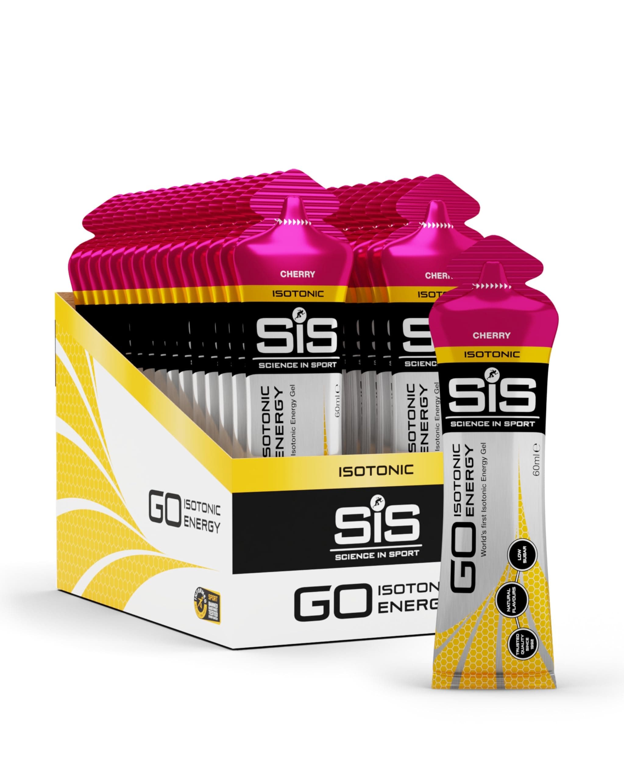 GO Isotonic Energy Gel - Fast-Acting Liquid Carbohydrate Gel for Instant Energy - Sports Nutrition - Gluten-Free & Vegan - Apple Flavor - 30 Count