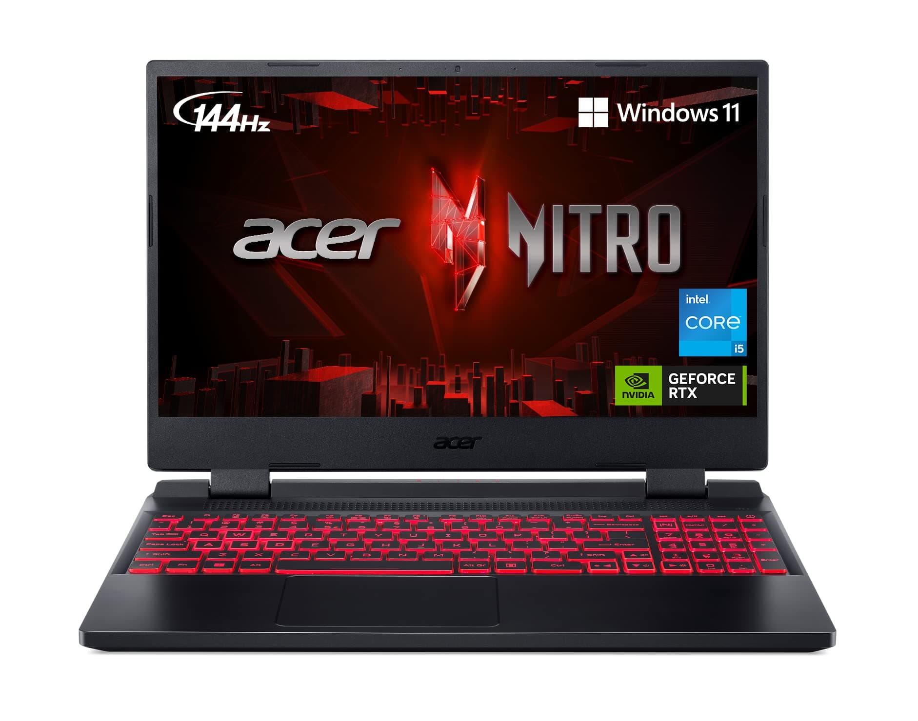 Nitro 5 Gaming Laptop 12th Gen Intel Core i5-12500H /16GB RAM / 512GB SSD / 4GB NVIDIA GeForce RTX 3050 Ti GPU /15.6" FHD 144Hz IPS Display/Windows 11 Home/Obsidian Black/English Keyboard