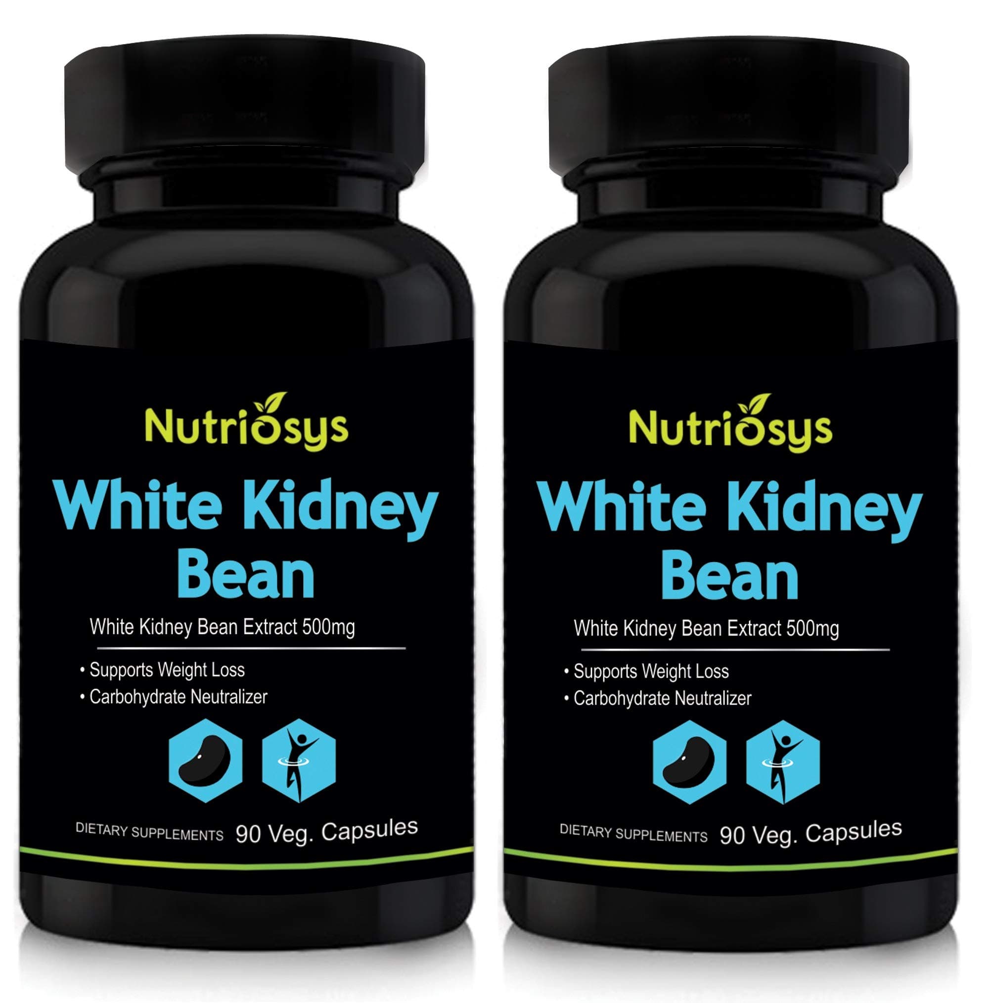 Nutriosys White Kidney Bean Extract - 500mg (90 Veg Capsules) - Pack of - 2