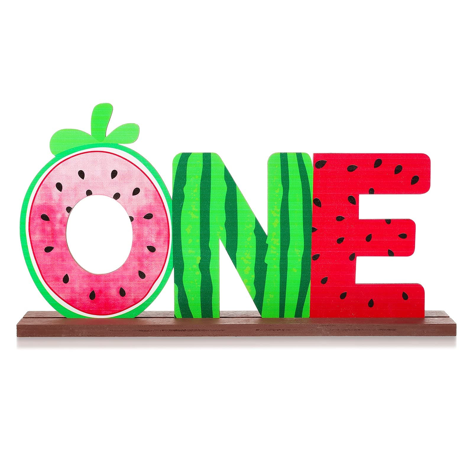 Watermelon One Letter Sign Wooden Table Center Decorations Watermelon Theme First Birthday Centerpieces Logo Party Decor for One in a Melon Summer Fruit Photo Props One Year Old Baby Shower