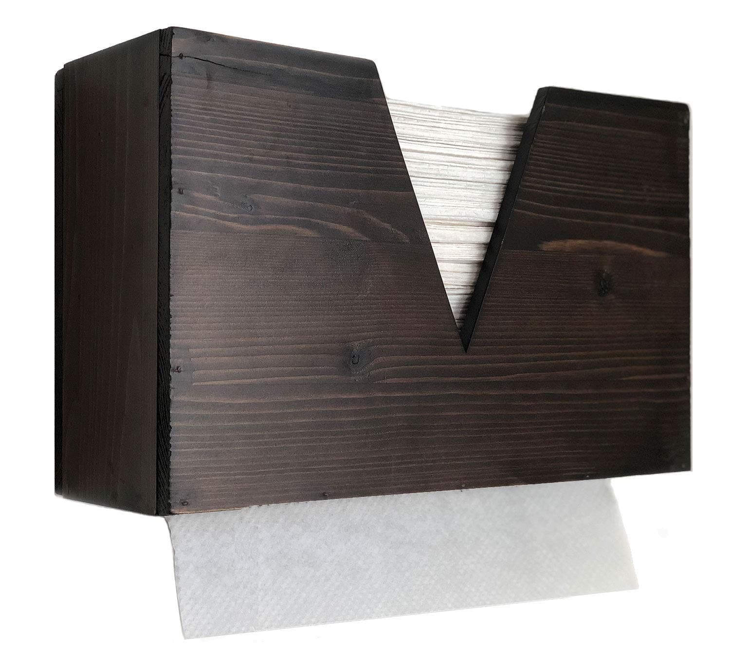 Paper Towel Dispenser Trifold, Countertop or Wall Mounted Paper Towel Dispenser, Hand Paper Towel Dispenser for Office, Bath, Kitchen, Tissue Dispenser Countertop or Wall Mount (Brown)