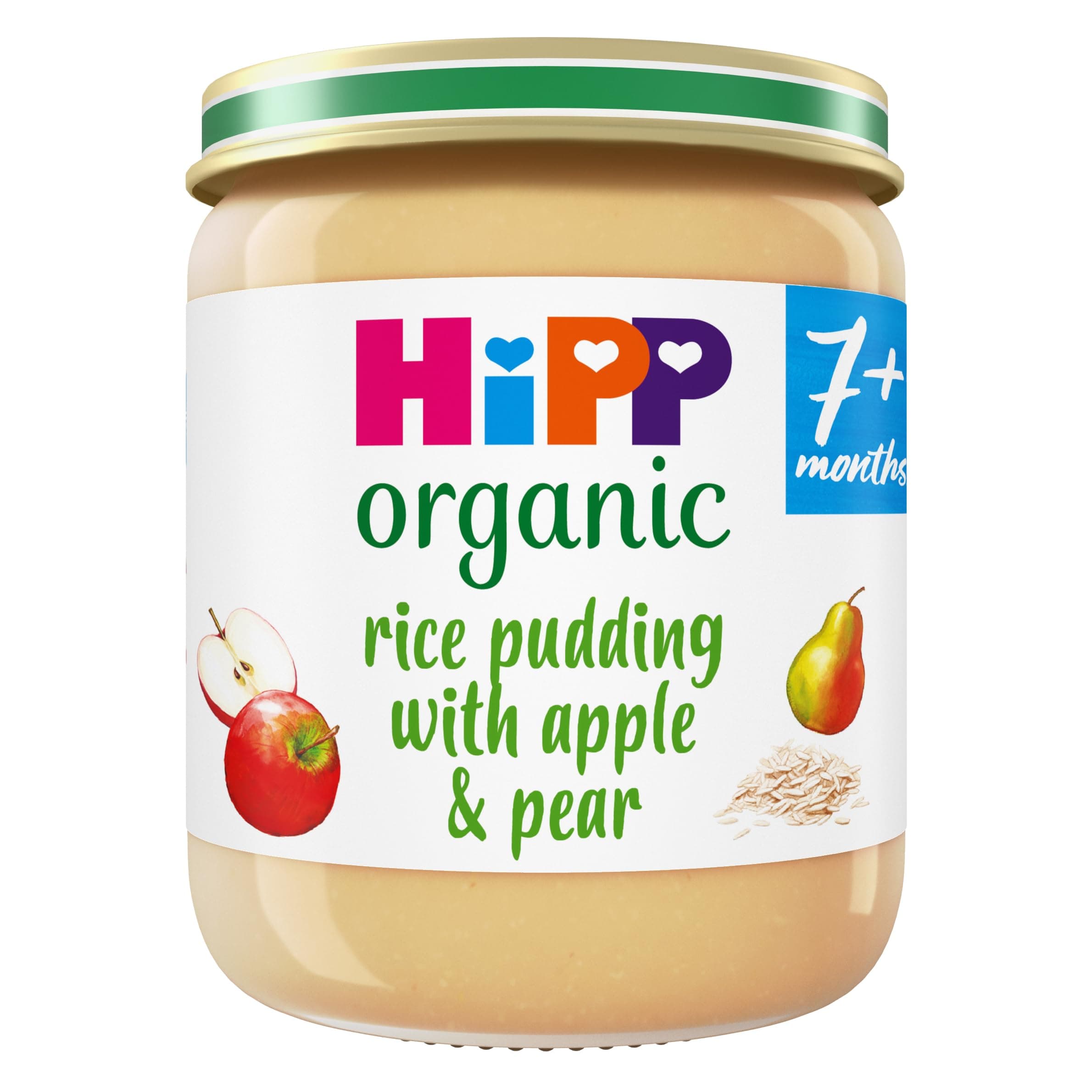HiPP Organic Rice Pudding with Apple & Pear Baby Food Jar 7+ Months 160g (Pack of 6)