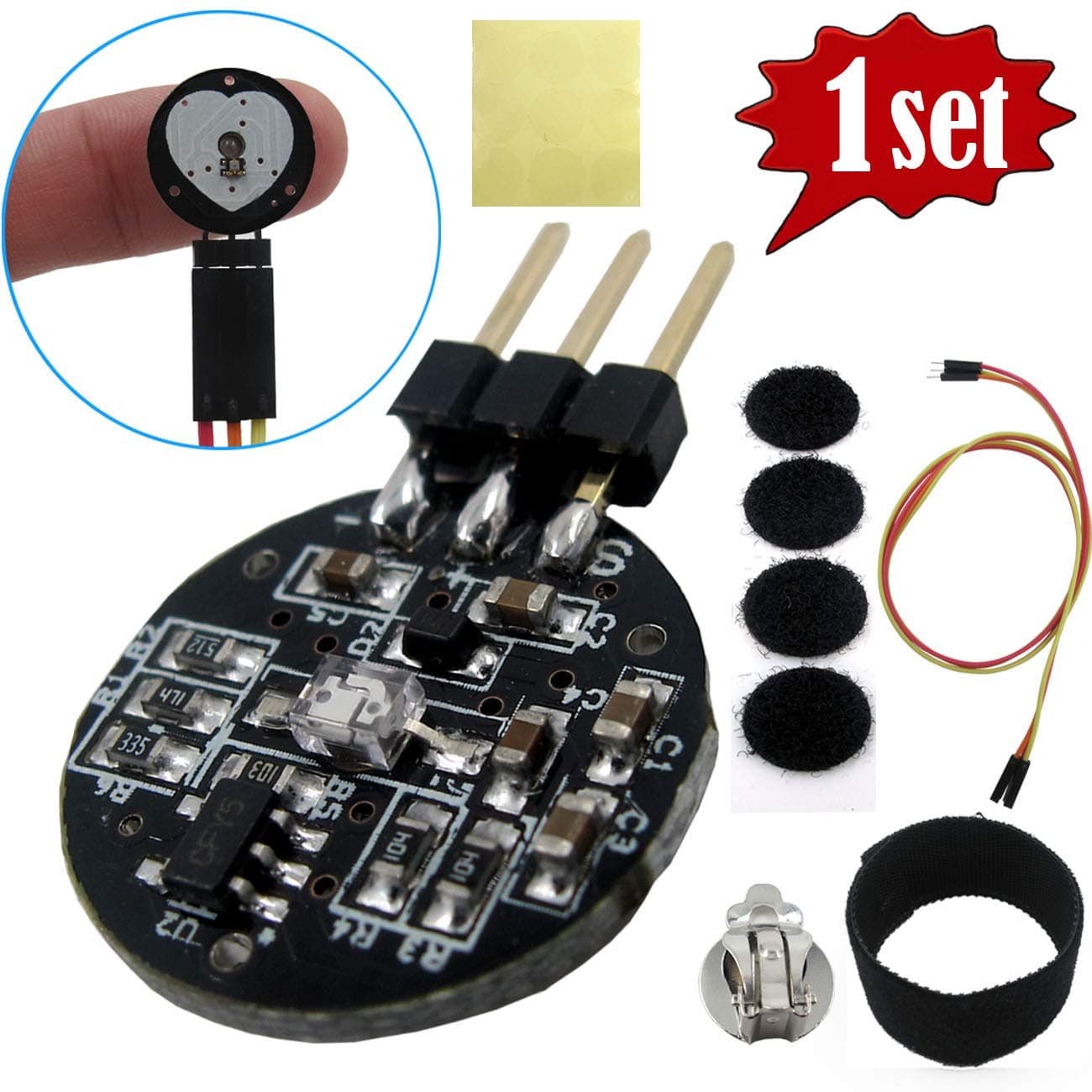 Heart Rate Monitor Sensor for Arduino, Pulse Sensor Plug-in for Arduino, Pulse Sensor Pulsesensor Sensor Module