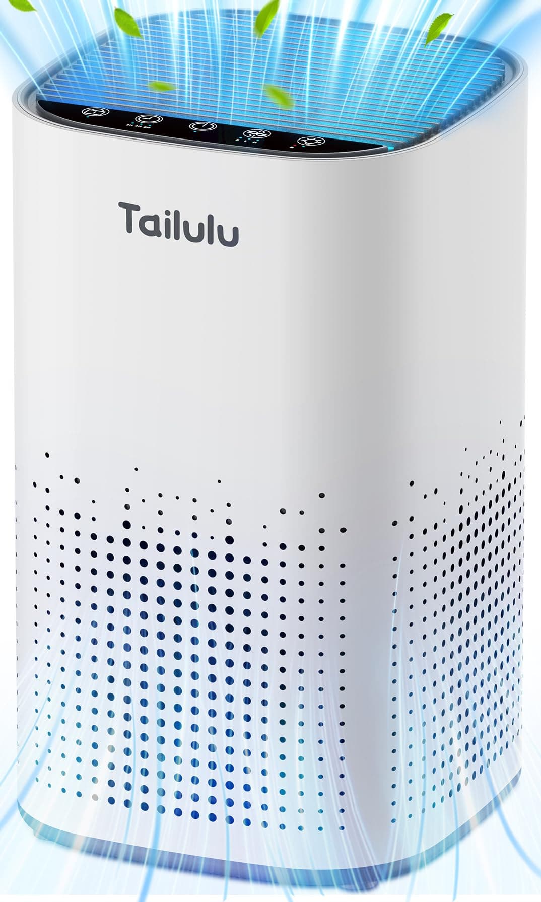 Tailulu Air Purifiers for Home Large Room up to 1500ft², H13 True HEPA Air Cleaner with 360°Air Inlet, 15dB Air Purifier for Bedroom with Sleep Mode,Speed Control,Timer, for Odor Dust Smoke (white)