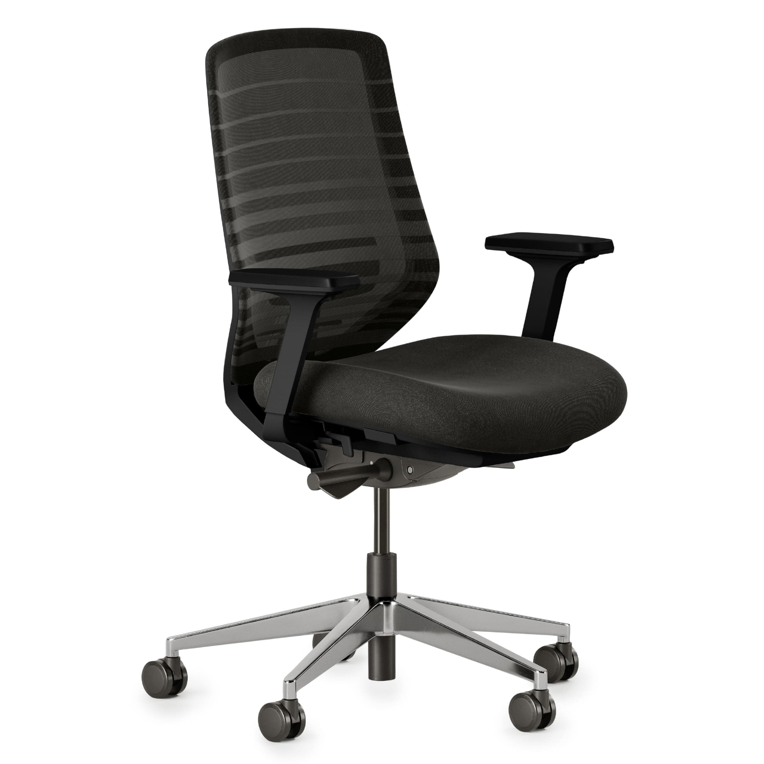 BranchErgonomic Chair - A Versatile Desk Chair with Adjustable Lumbar Support, Breathable Mesh Backrest, and Smooth Wheels - Experience Optimal Comfort and Support - All Black