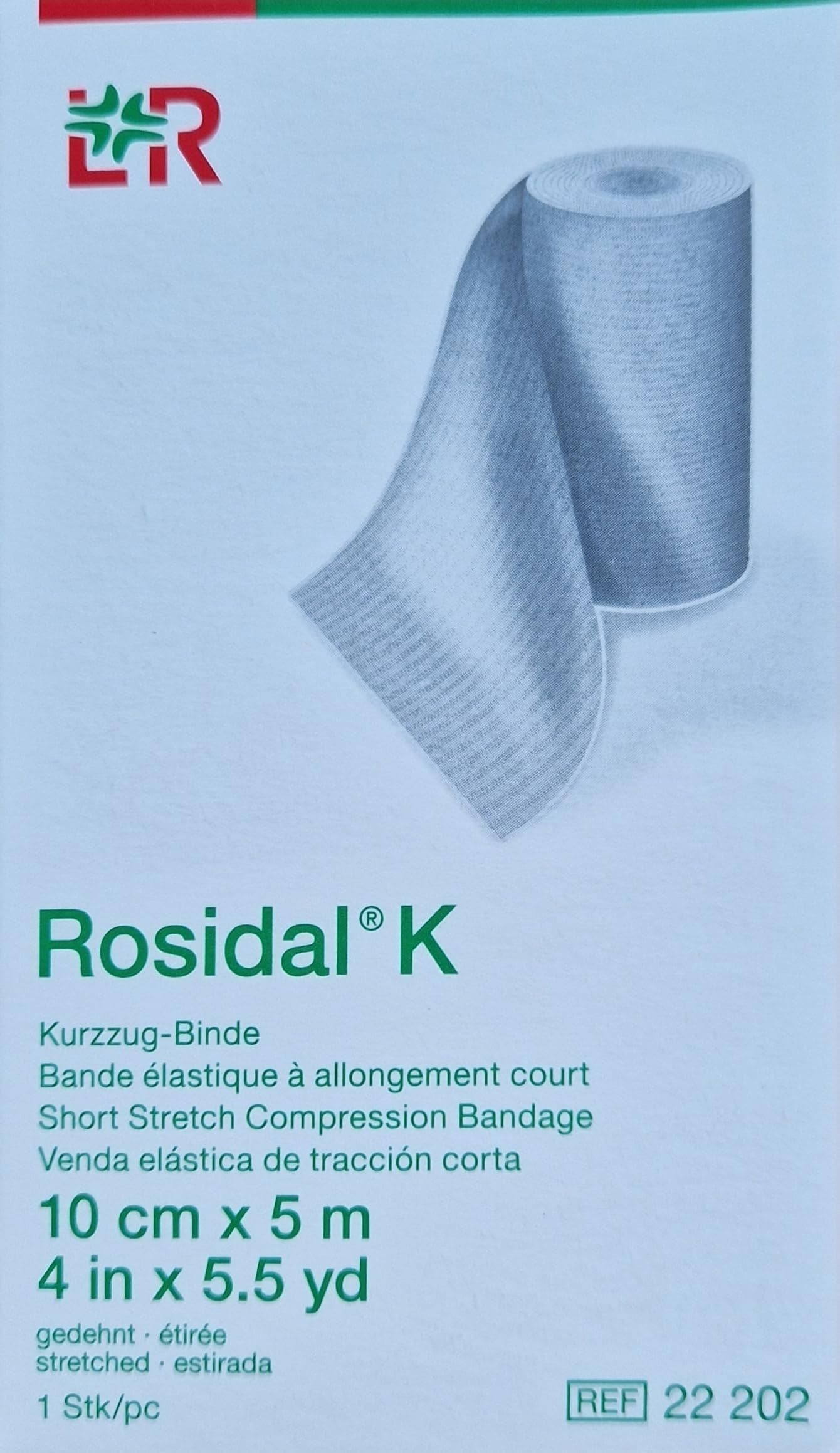 Rosidal K Short-Stretch Bandage, 10 cm x 5 m (Pack of 1)